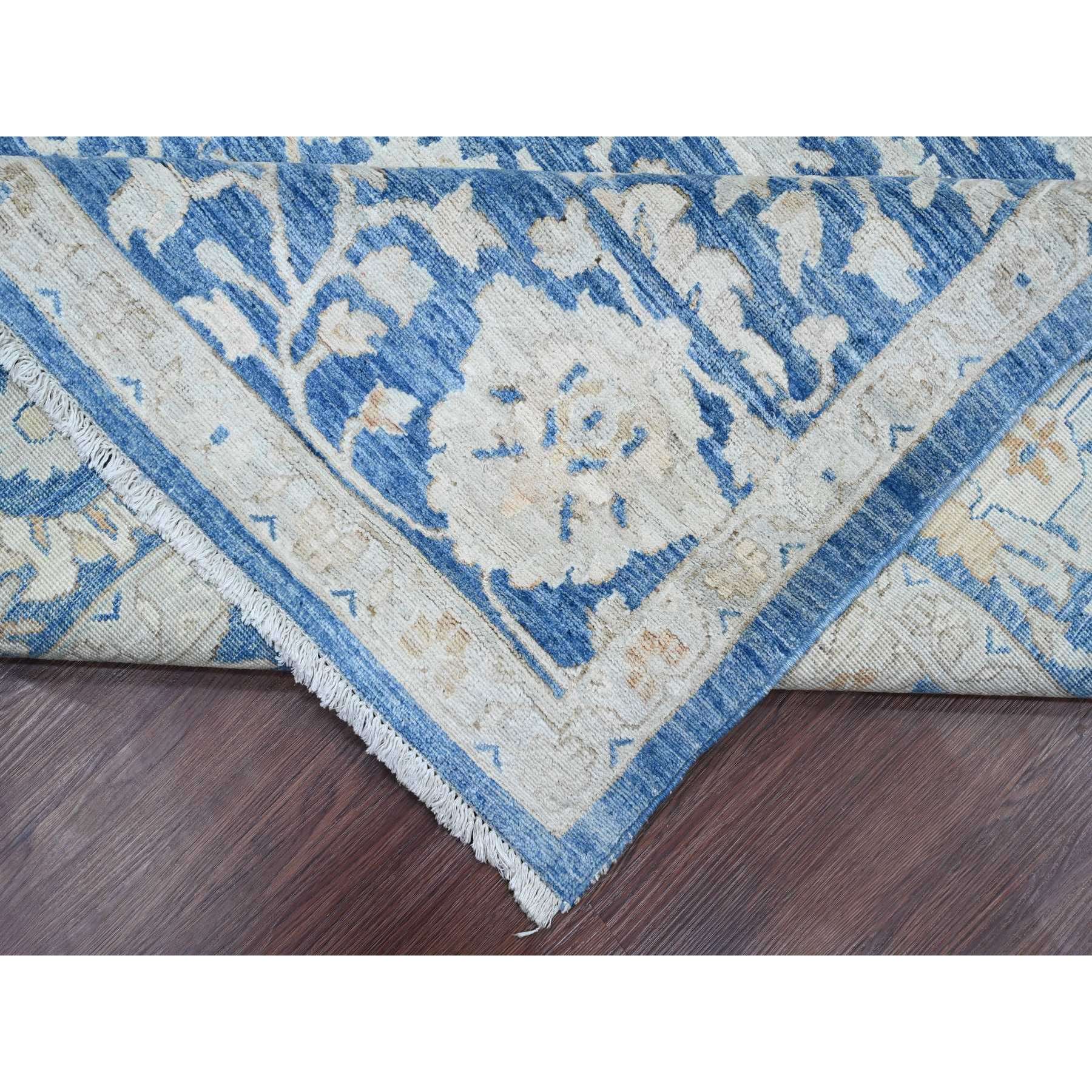 8'9"x11'7" Bayern Blue, Peshawar with Heriz All Over Design, Densely Woven, Hand Knotted, High Mountain Wool, Natural Dyes, Oriental Rug Sh20917