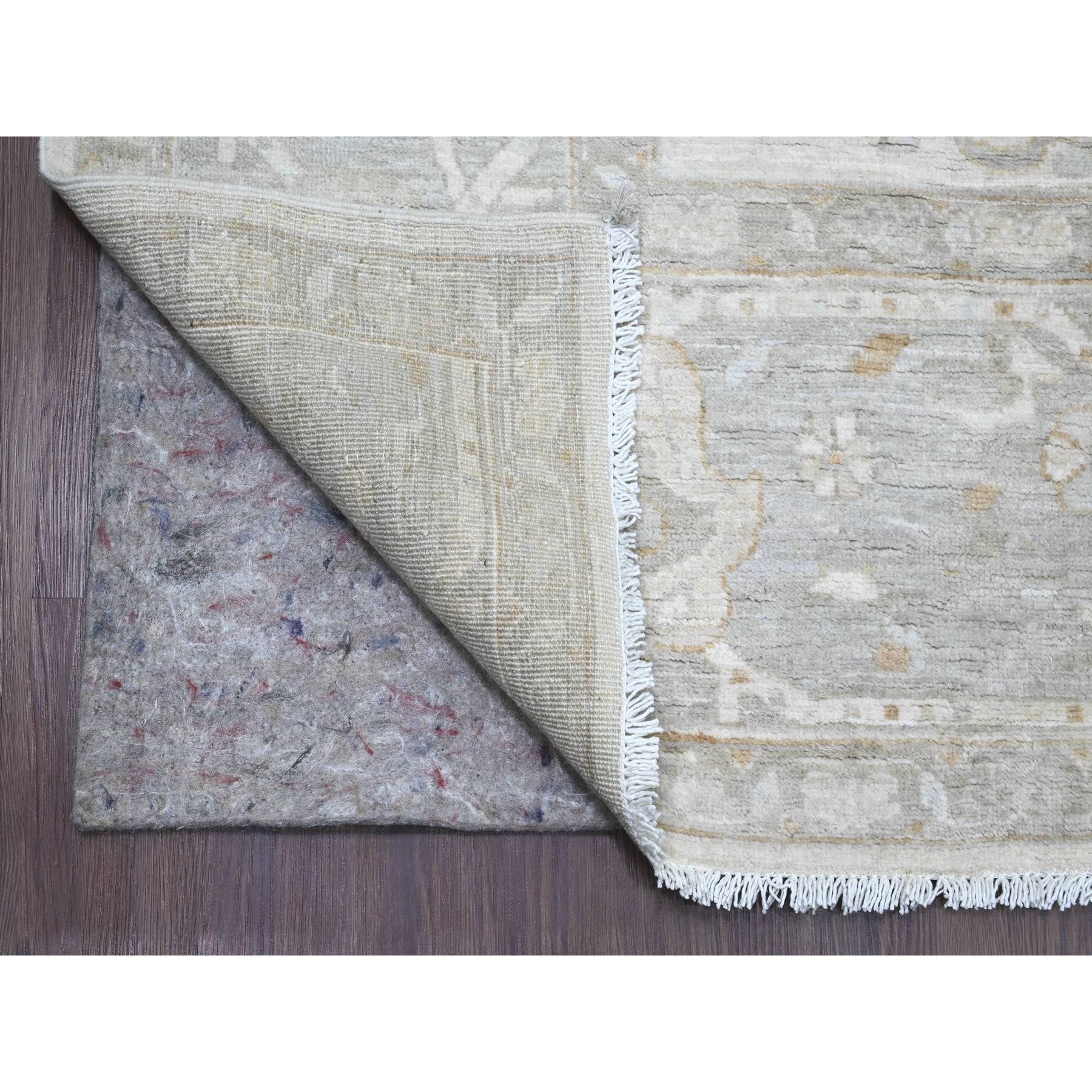 9'x11' Pearl White, Peshawar with Heriz All Over Design, Hand Knotted, Densely Woven, Aryana Collection, High Mountain Wool, Vegetable Dyes, Oriental Rug Sh20918