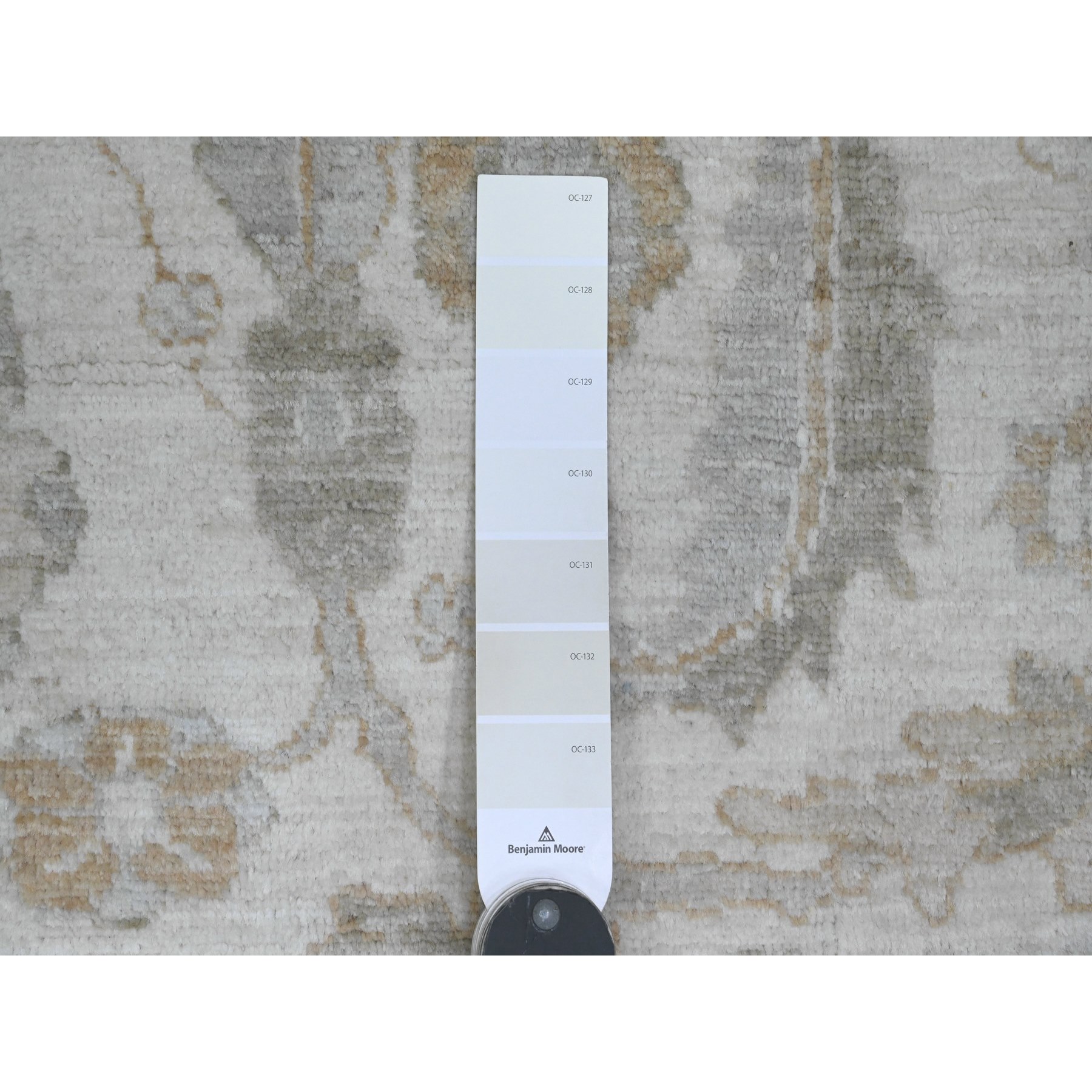 9'x11' Pearl White, Peshawar with Heriz All Over Design, Hand Knotted, Densely Woven, Aryana Collection, High Mountain Wool, Vegetable Dyes, Oriental Rug Sh20918