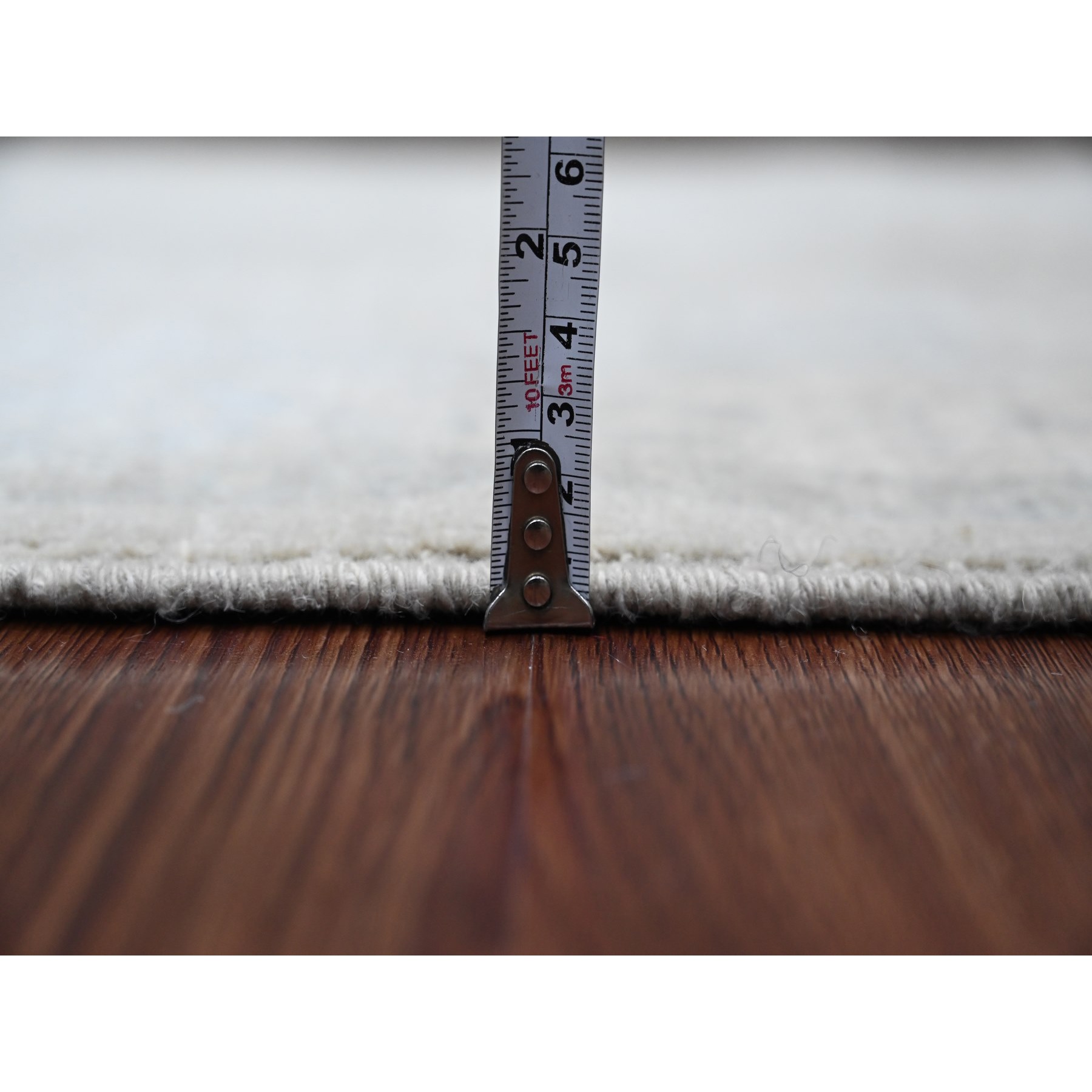2'10"x31'9" Medium Gray, Washed Out Peshawar with Heriz All Over Design, High Mountain Wool, Densely Woven, Hand Knotted, XL Runner, Oriental Rug Sh20919