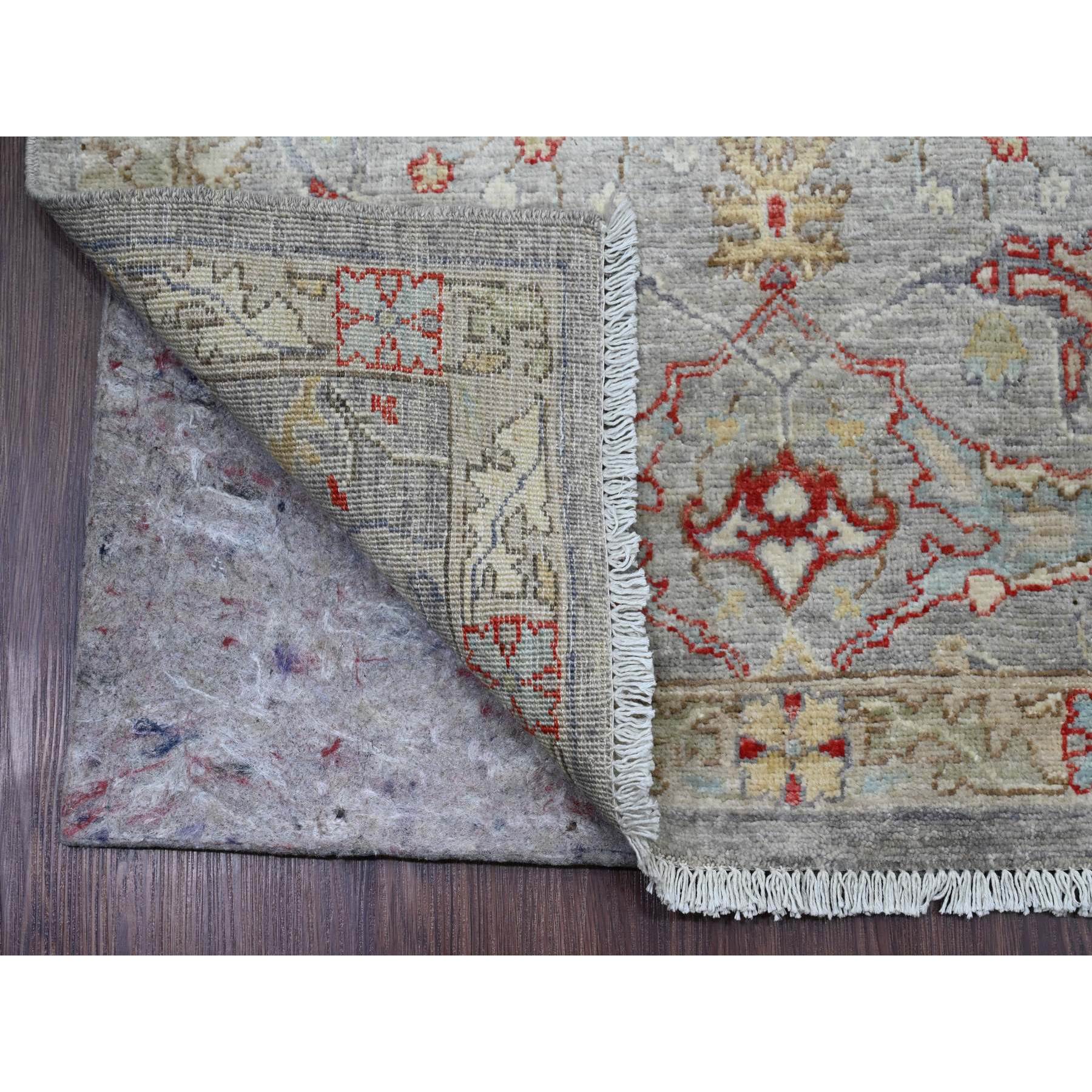 3'1"x15'10" Misty Gray, Peshawar with Bijar Garus Design, Hand Knotted, High Mountain Wool, Vegetable Dyes, Densely Woven, XL Runner, Oriental Rug Sh20921