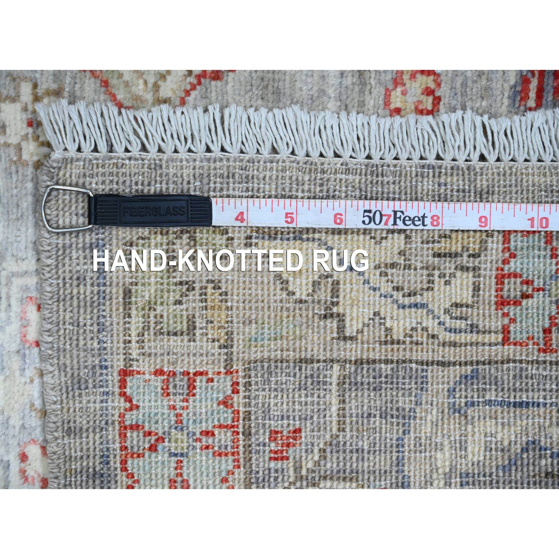 3'1"x15'10" Misty Gray, Peshawar with Bijar Garus Design, Hand Knotted, High Mountain Wool, Vegetable Dyes, Densely Woven, XL Runner, Oriental Rug Sh20921