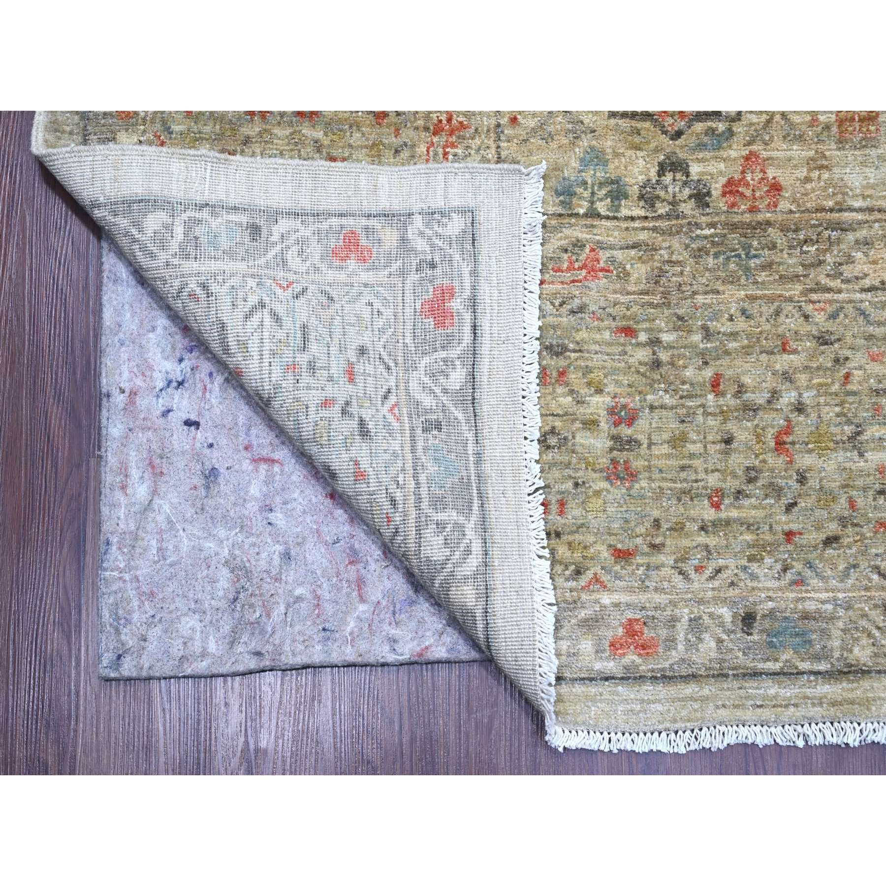 9'8"x13'9" Medium Gray, 14th Century Mamluk Dynasty Pattern with Star Medallion Design, High Mountain Wool, Hand Knotted, Oriental Rug Sh20927