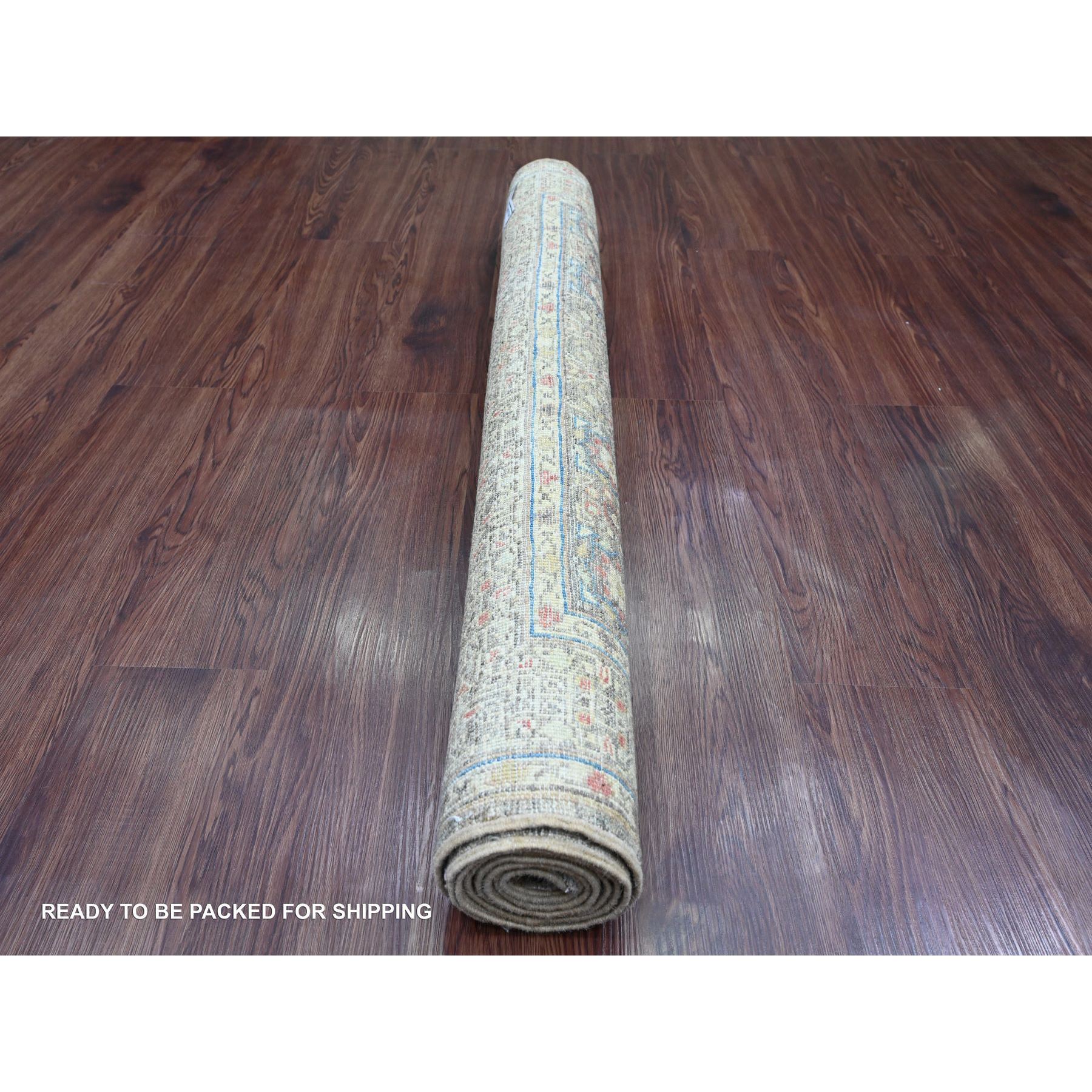 3'9"x6'7" Cedar Brown, Hand Knotted, 14th Century Mamluk Dynasty Pattern with Star Medallion Design, High Mountain Wool, Veggie Dyes, Oriental Rug Sh20929