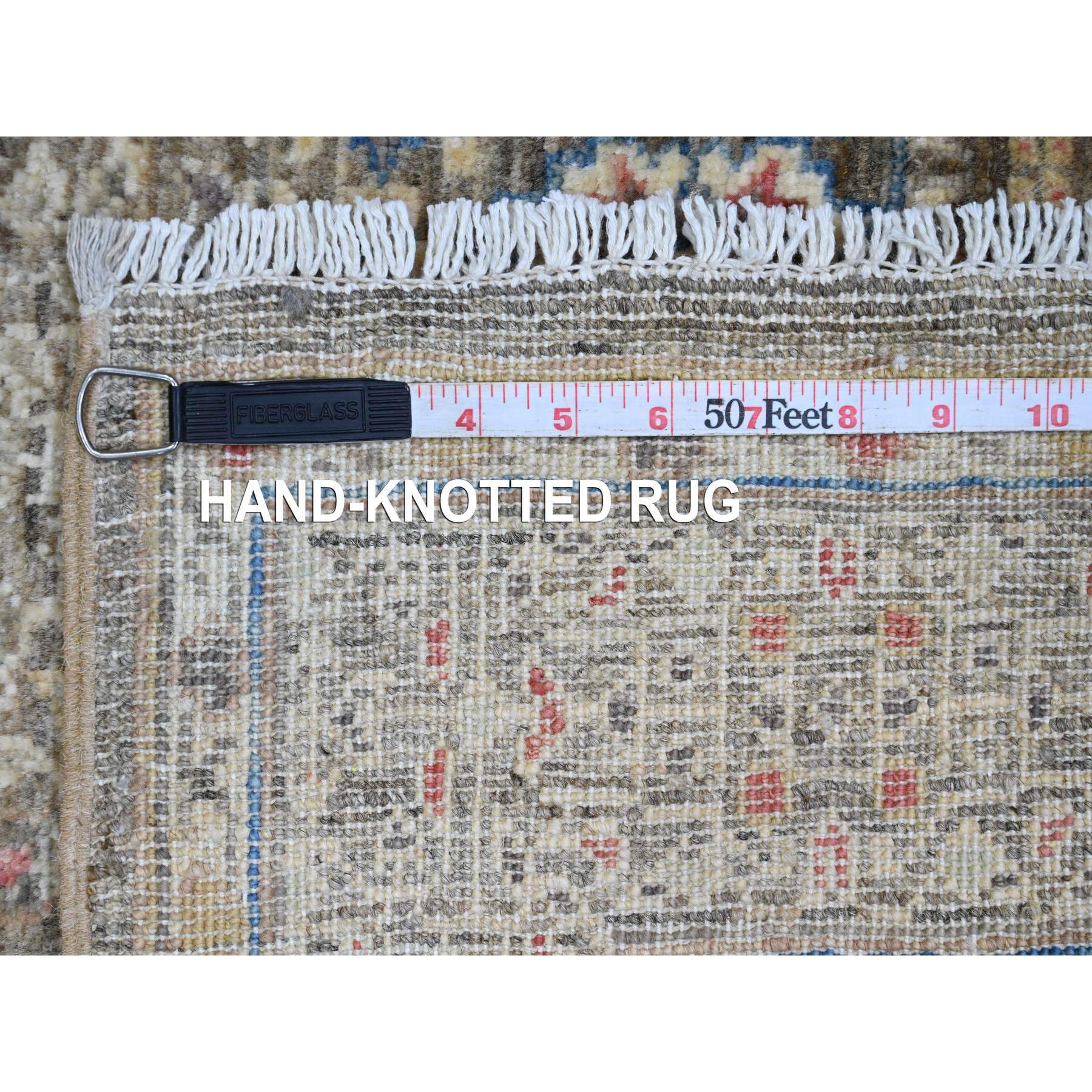 3'9"x6'7" Cedar Brown, Hand Knotted, 14th Century Mamluk Dynasty Pattern with Star Medallion Design, High Mountain Wool, Veggie Dyes, Oriental Rug Sh20929
