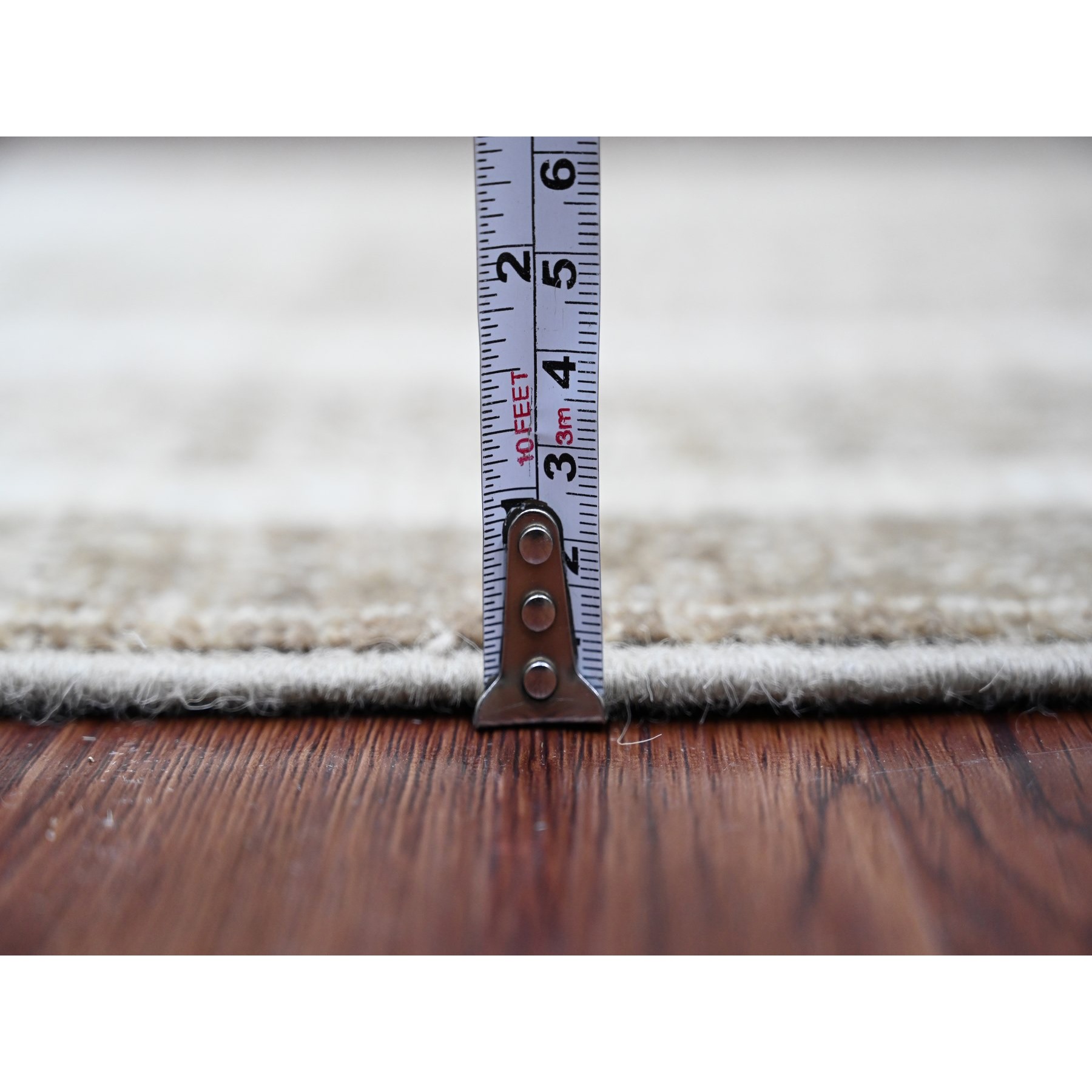 2'5"x11'6" Mocha Brown, Moroccan Berber Influence with Geometric Pattern, High Mountain Wool, Denser Weave, Hand Knotted, Runner, Oriental Rug Sh20937
