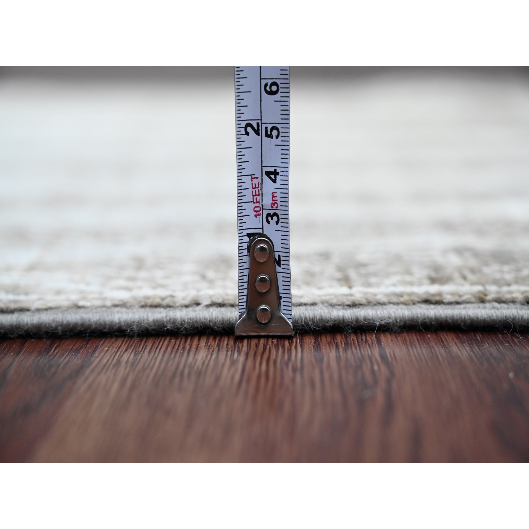 2'7"x9'5" Cedar Brown, Moroccan Berber Influence with Maze Design, Geometric Pattern, Denser Weave, High Mountain Wool, Hand Knotted, Runner, Oriental Rug Sh20940