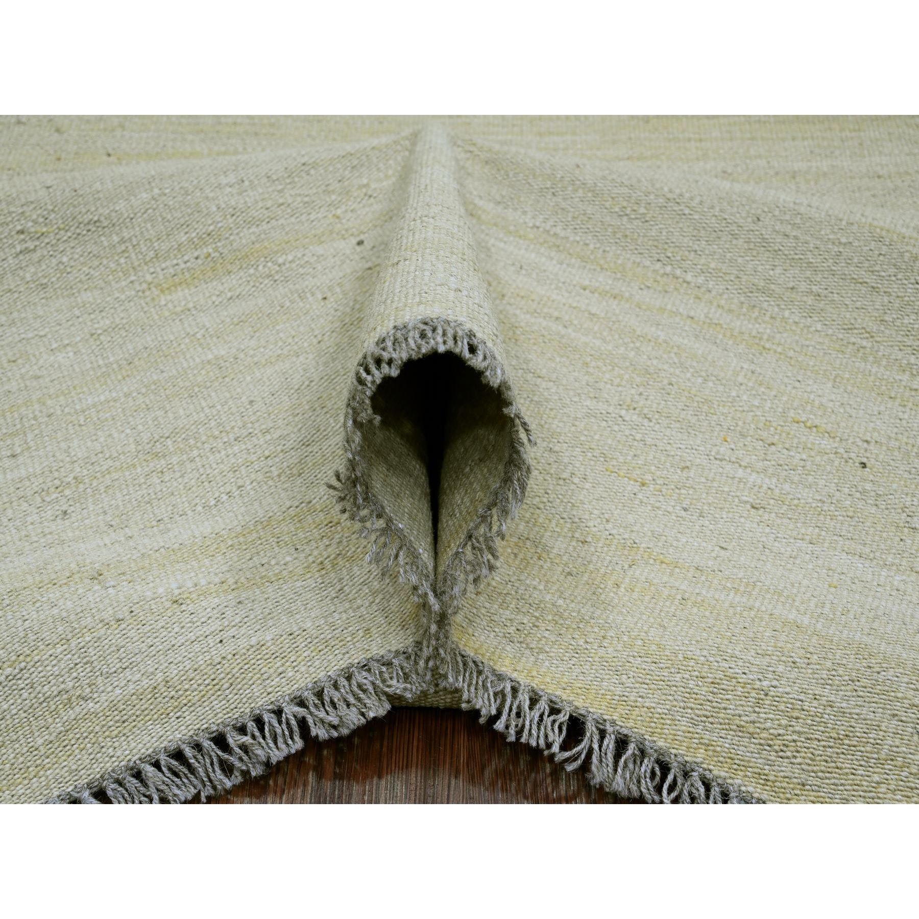 8'9"x12'4" Beige, Flat Weave, Solid Design, Hand Woven, Afghan Kilim, Hand Spun Wool, Vegetable Dyes, Oriental Rug Sh20947
