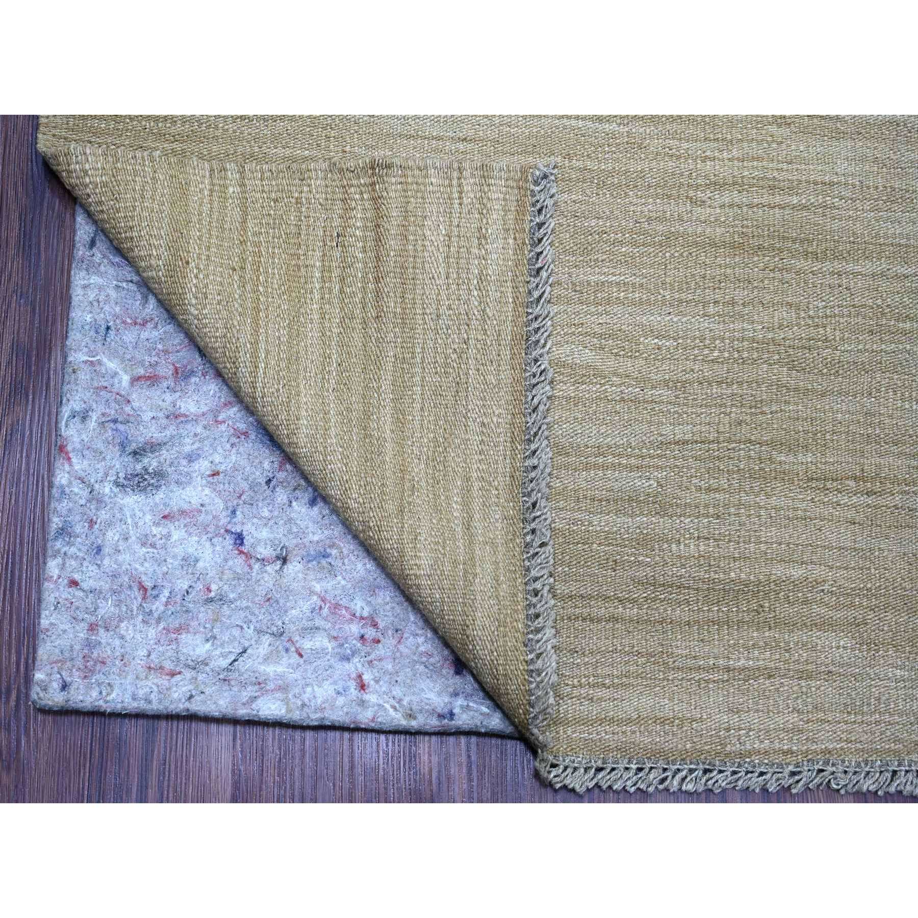 9'x12'1" Beaver Brown, Solid Design, Mixed Wool, Vegetable Dyes, Hand Woven, Kilim, Flat Weave, Oriental Rug Sh20948