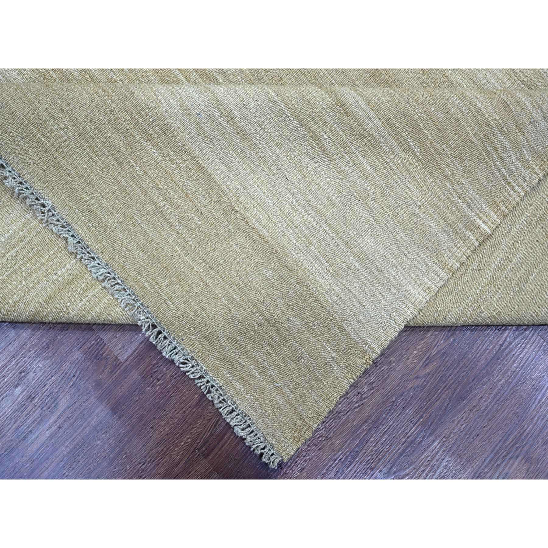 9'x12'1" Beaver Brown, Solid Design, Mixed Wool, Vegetable Dyes, Hand Woven, Kilim, Flat Weave, Oriental Rug Sh20948