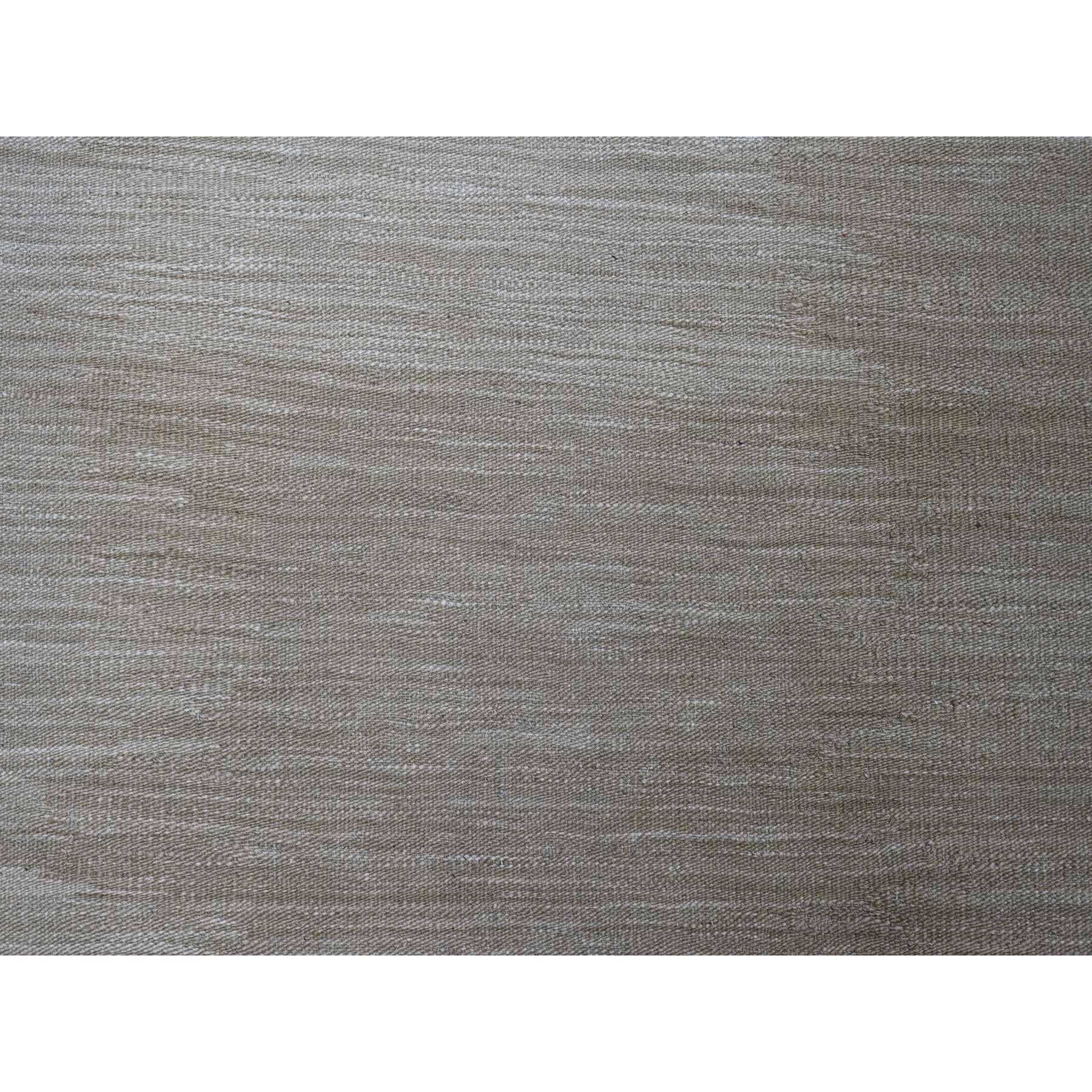 9'x12'1" Beaver Brown, Solid Design, Mixed Wool, Vegetable Dyes, Hand Woven, Kilim, Flat Weave, Oriental Rug Sh20948