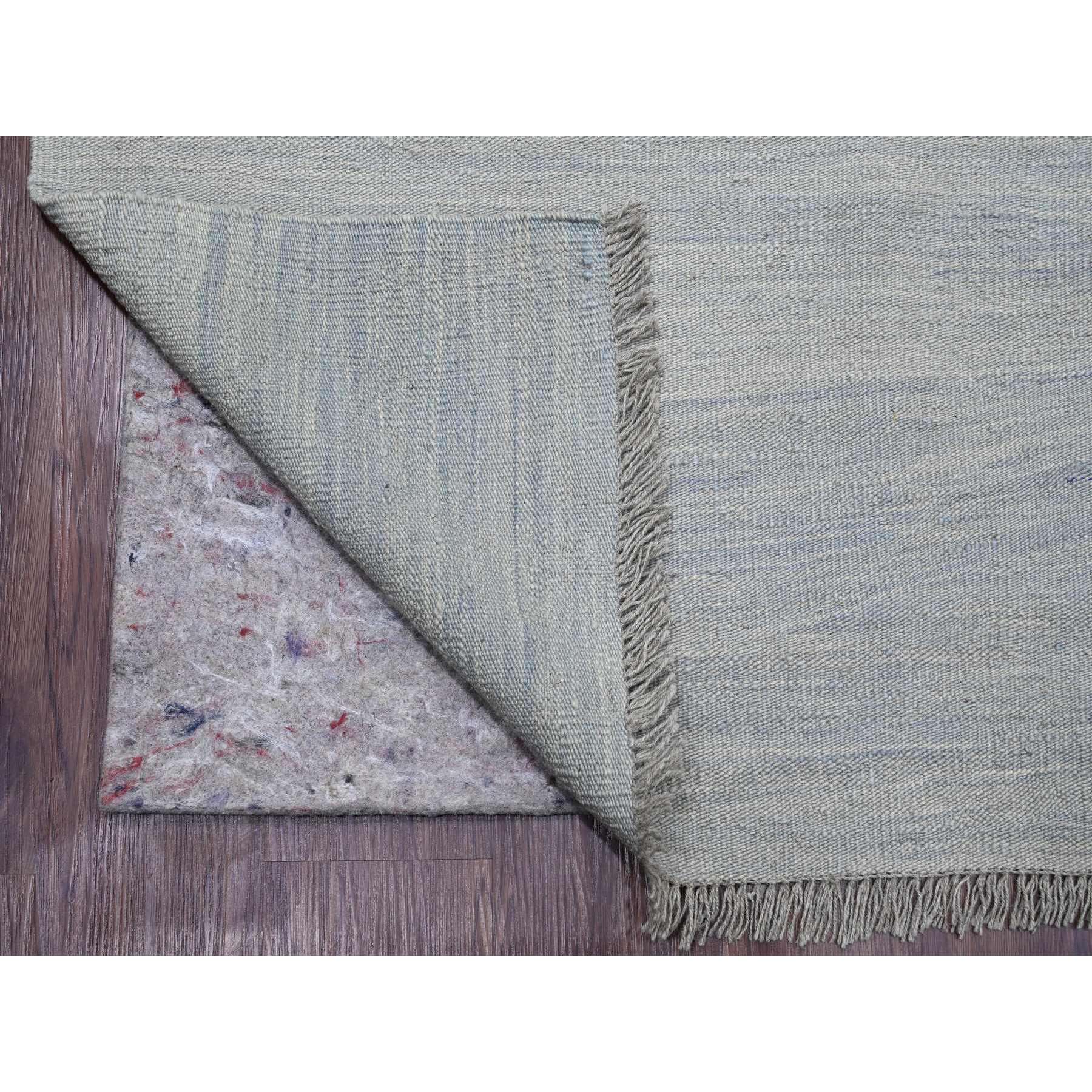 9'1"x12' Beau Blue, Flat Weave, Solid Design, Hand Woven, Afghan Kilim, Hand Spun Wool, Vegetable Dyes, Oriental Rug Sh20951