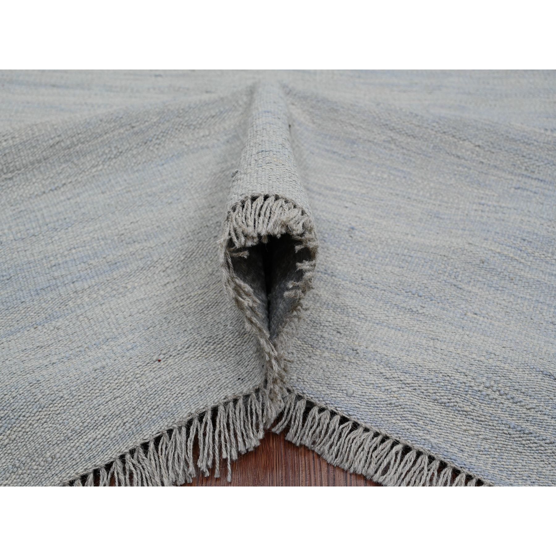 9'1"x12' Beau Blue, Flat Weave, Solid Design, Hand Woven, Afghan Kilim, Hand Spun Wool, Vegetable Dyes, Oriental Rug Sh20951