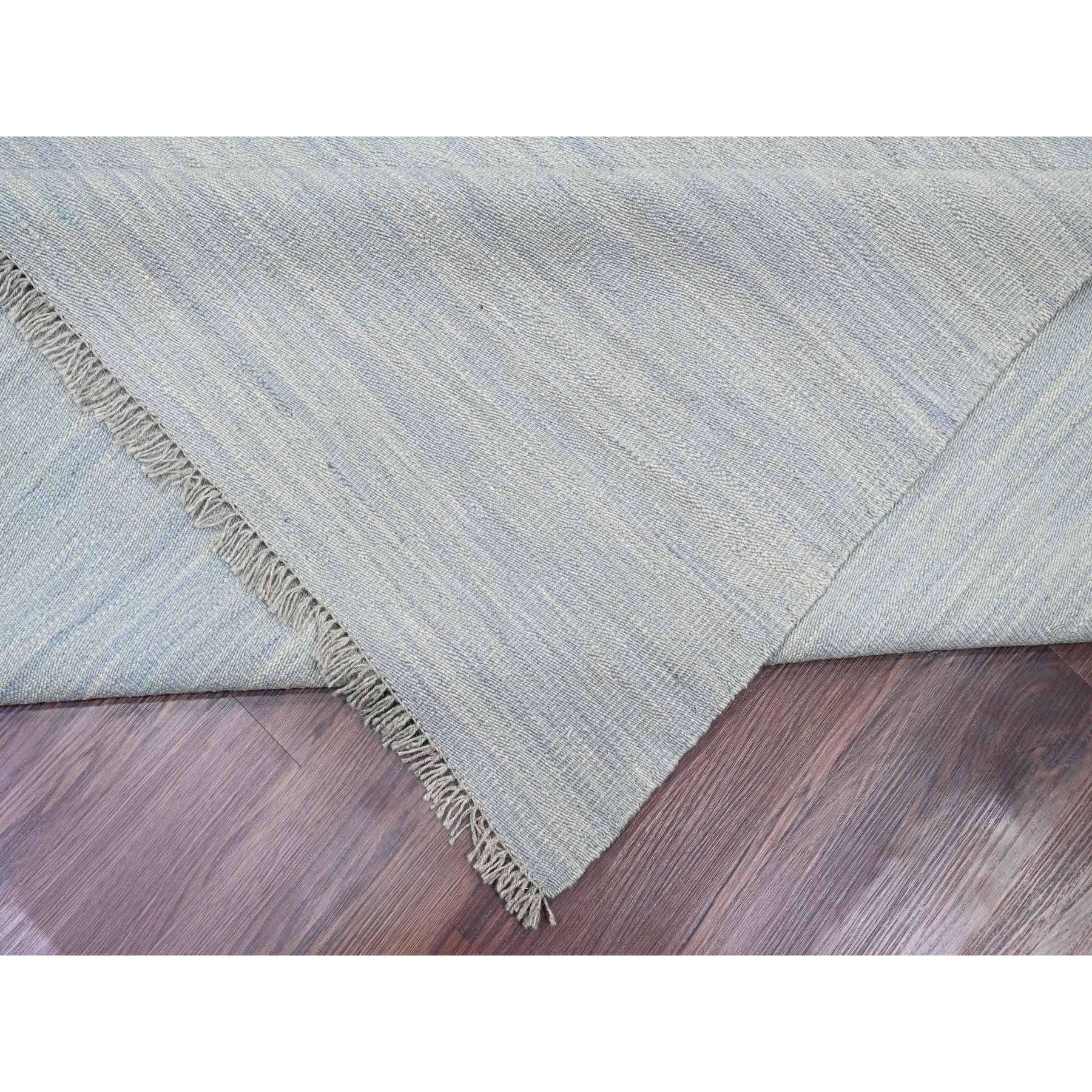 9'1"x12' Beau Blue, Flat Weave, Solid Design, Hand Woven, Afghan Kilim, Hand Spun Wool, Vegetable Dyes, Oriental Rug Sh20951