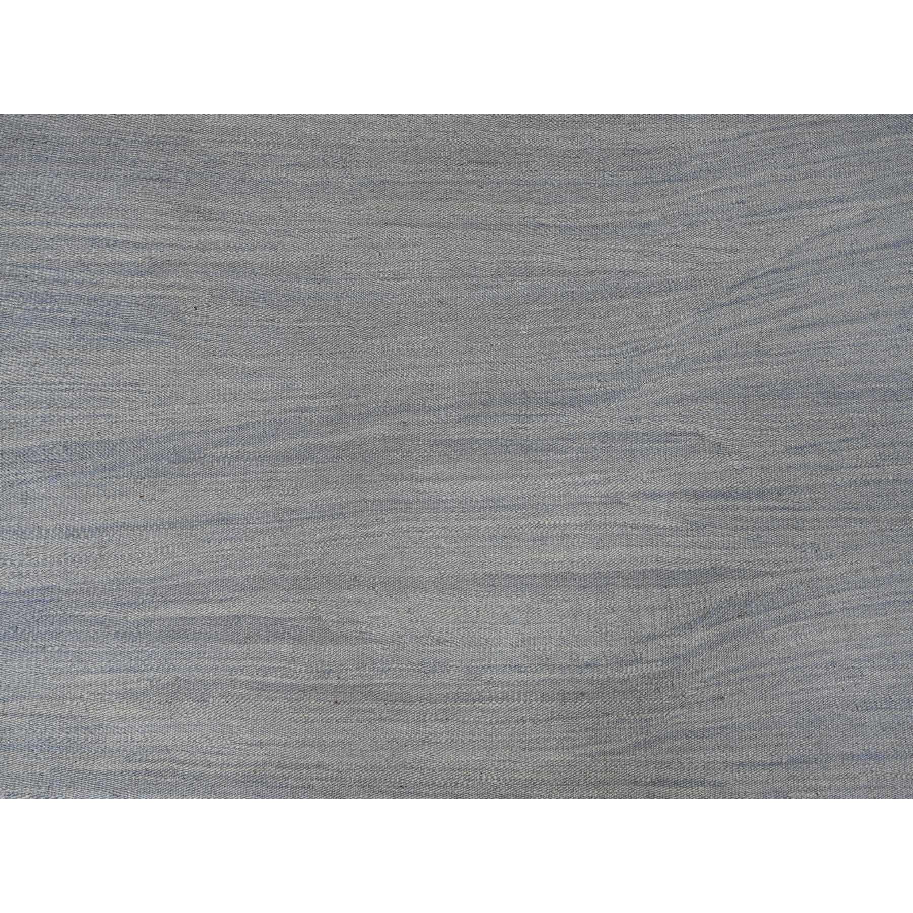 9'1"x12' Beau Blue, Flat Weave, Solid Design, Hand Woven, Afghan Kilim, Hand Spun Wool, Vegetable Dyes, Oriental Rug Sh20951