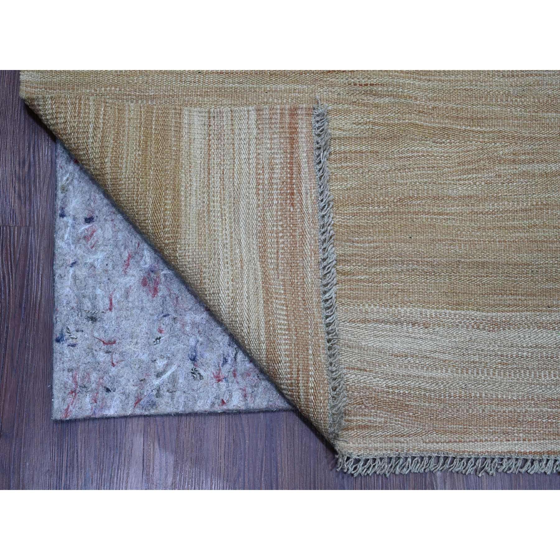 9'1"x12'2" Tumbleweed Brown, Flat Weave, Solid Design, Hand Woven, Afghan Kilim, Hand Spun Wool, Vegetable Dyes, Oriental Rug Sh20952