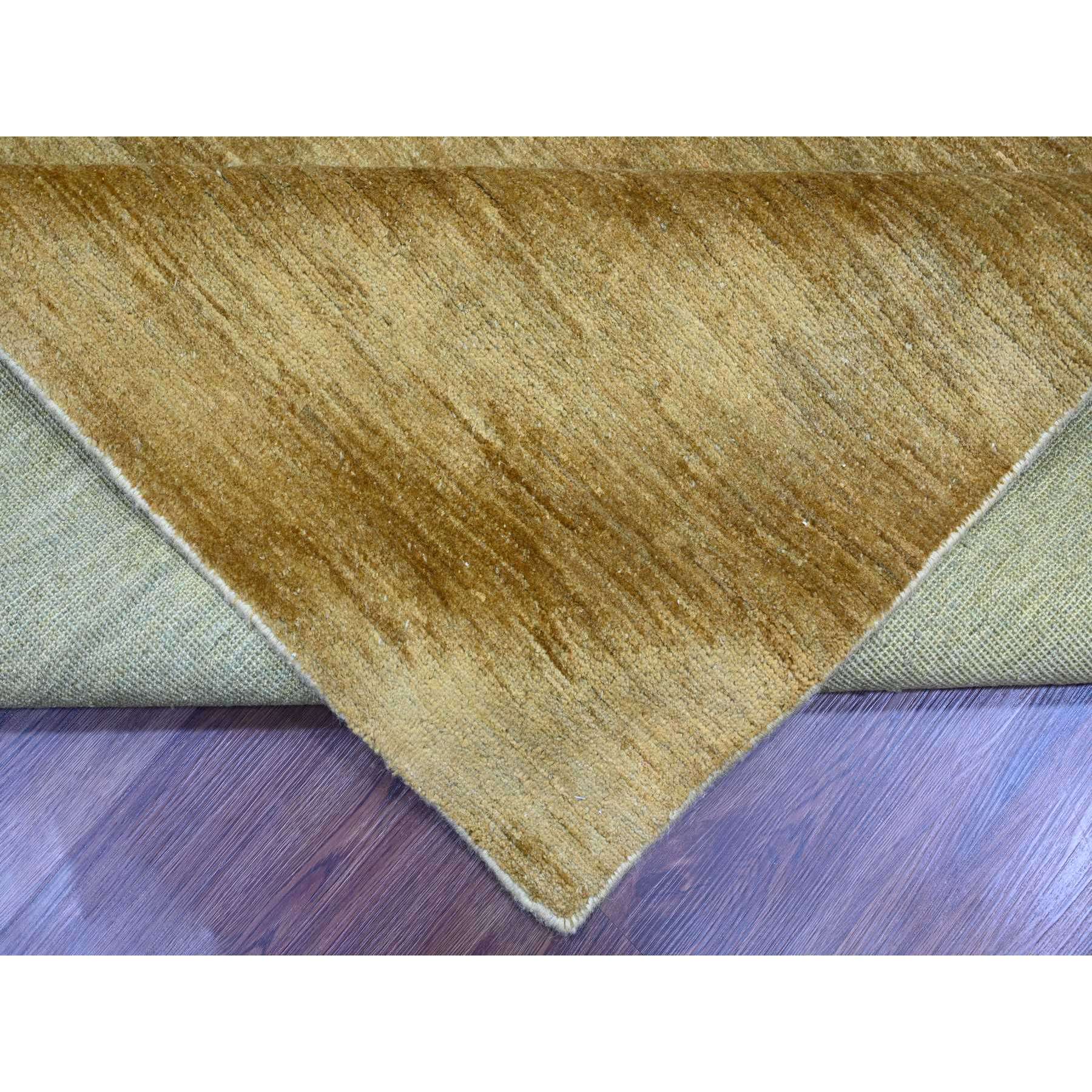 8'x9'9" Honey Brown, Plain Solid Pattern, Hand Knotted, Hand Spun Ghazni Wool, Lush and Plush, Oriental Rug Sh20956