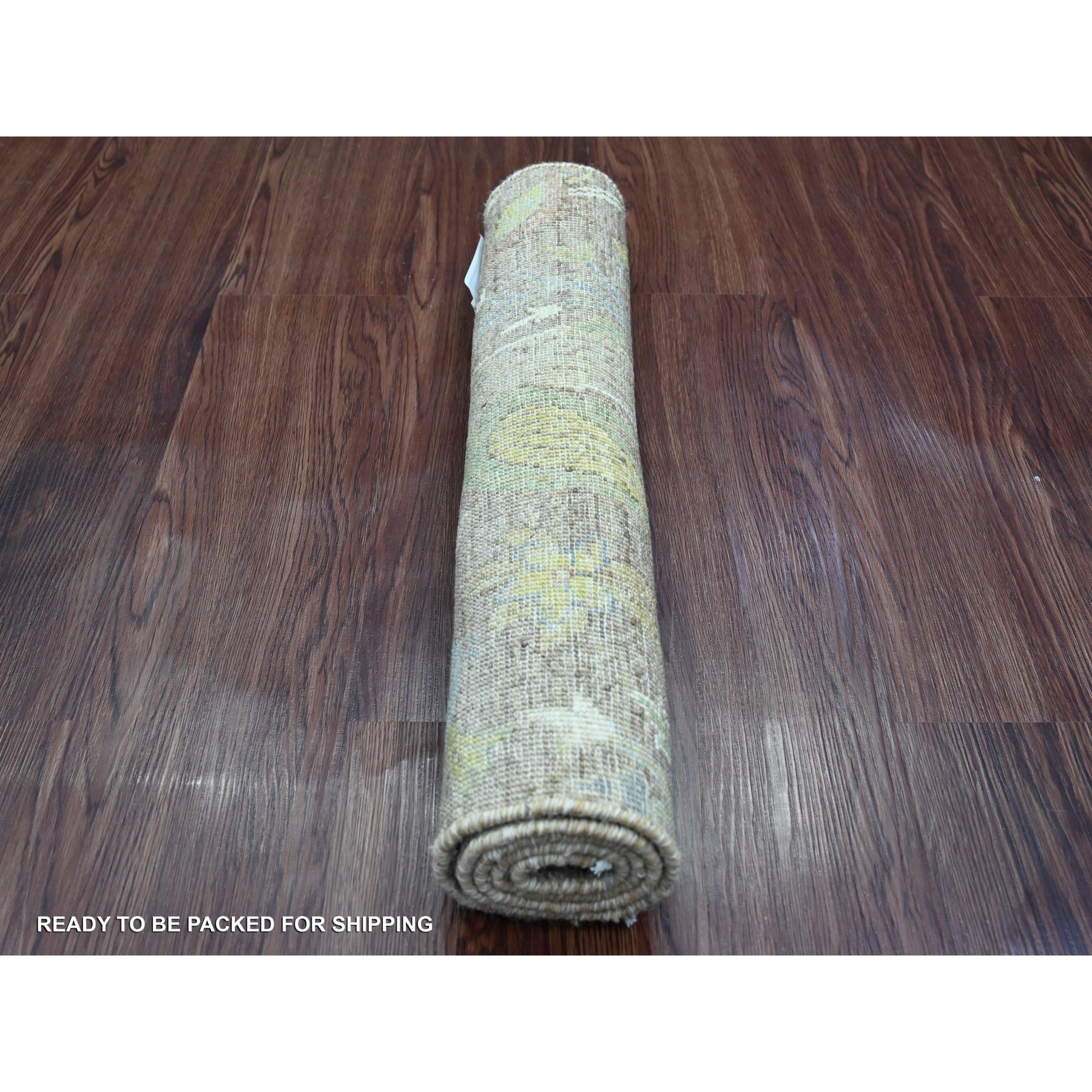 2'x3'3" Cedar Brown, Afghan Peshawar with Birds of Paradise Design, Hand Knotted, Soft Wool, Vegetable Dyes, Mat, Sample, Oriental Rug Sh20958