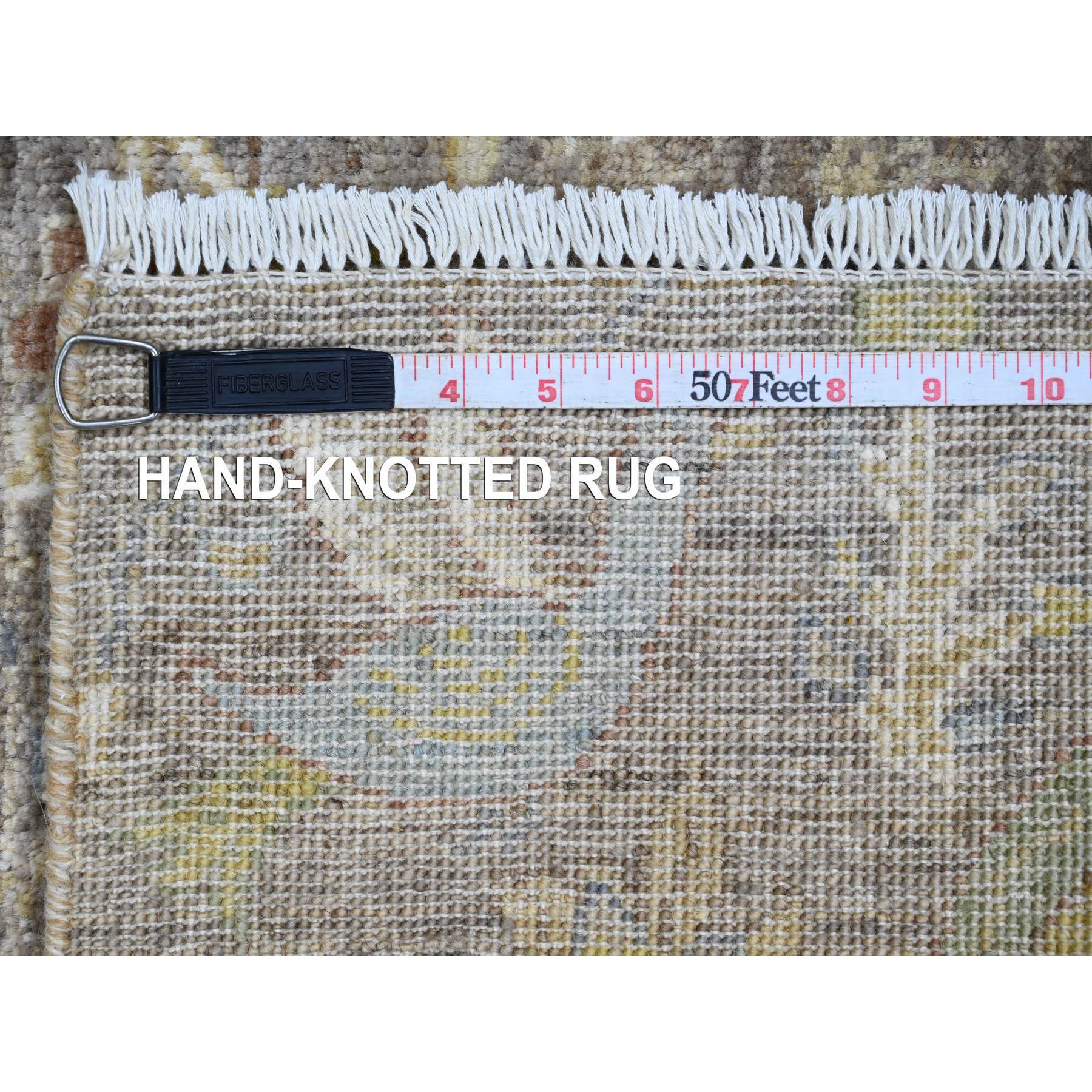 2'x3'3" Cedar Brown, Afghan Peshawar with Birds of Paradise Design, Hand Knotted, Soft Wool, Vegetable Dyes, Mat, Sample, Oriental Rug Sh20958