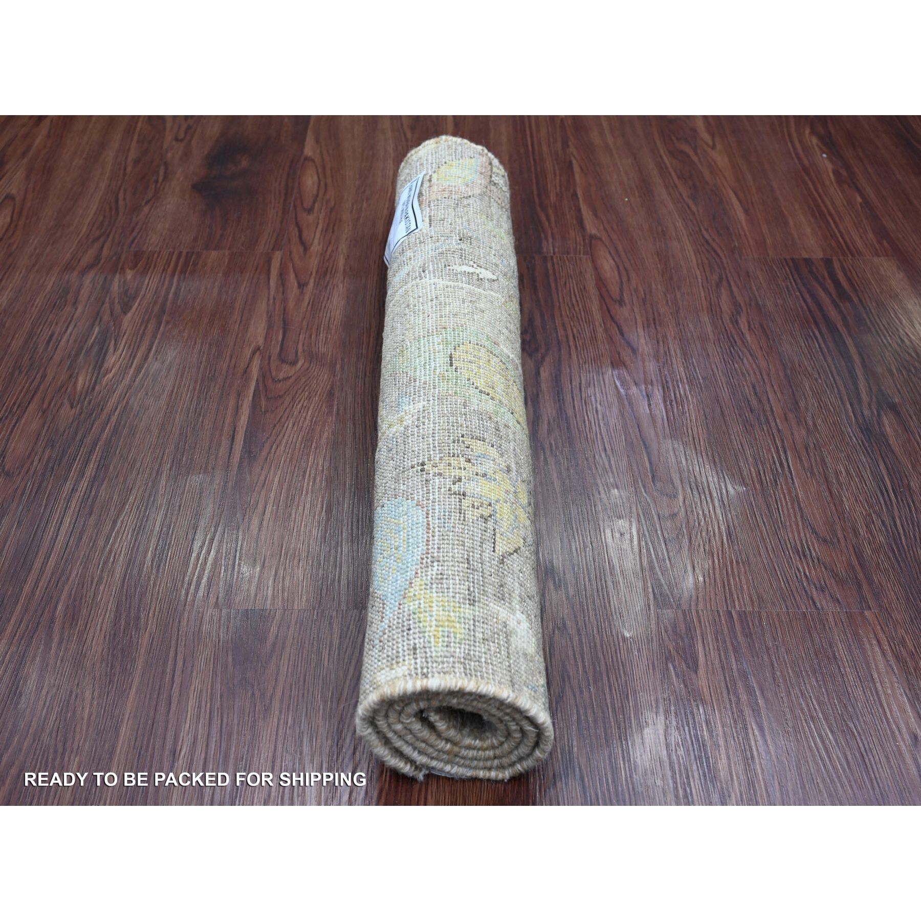 2'x3'1" Walnut Brown, Afghan Peshawar with Birds of Paradise Design, Hand Knotted, Natural Dyes, Soft Wool, Mat, Sample, Oriental Rug Sh20960