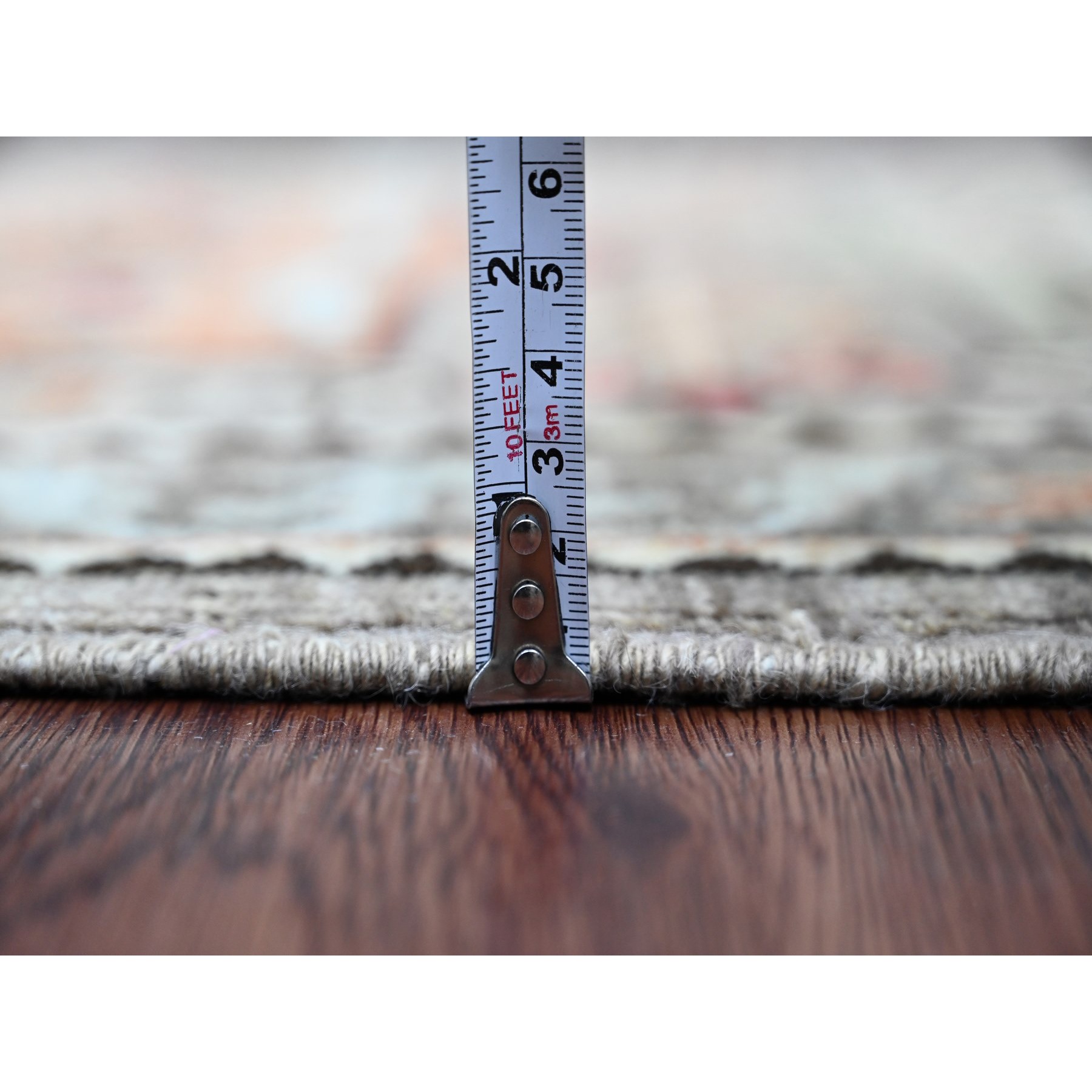 2'7"x11'6" Spanish Gray, Aryana Grade, Afghan Peshawar with Caucasian Akstafa Design, Hand Knotted, High Mountain Wool, Runner, Oriental Rug Sh20967