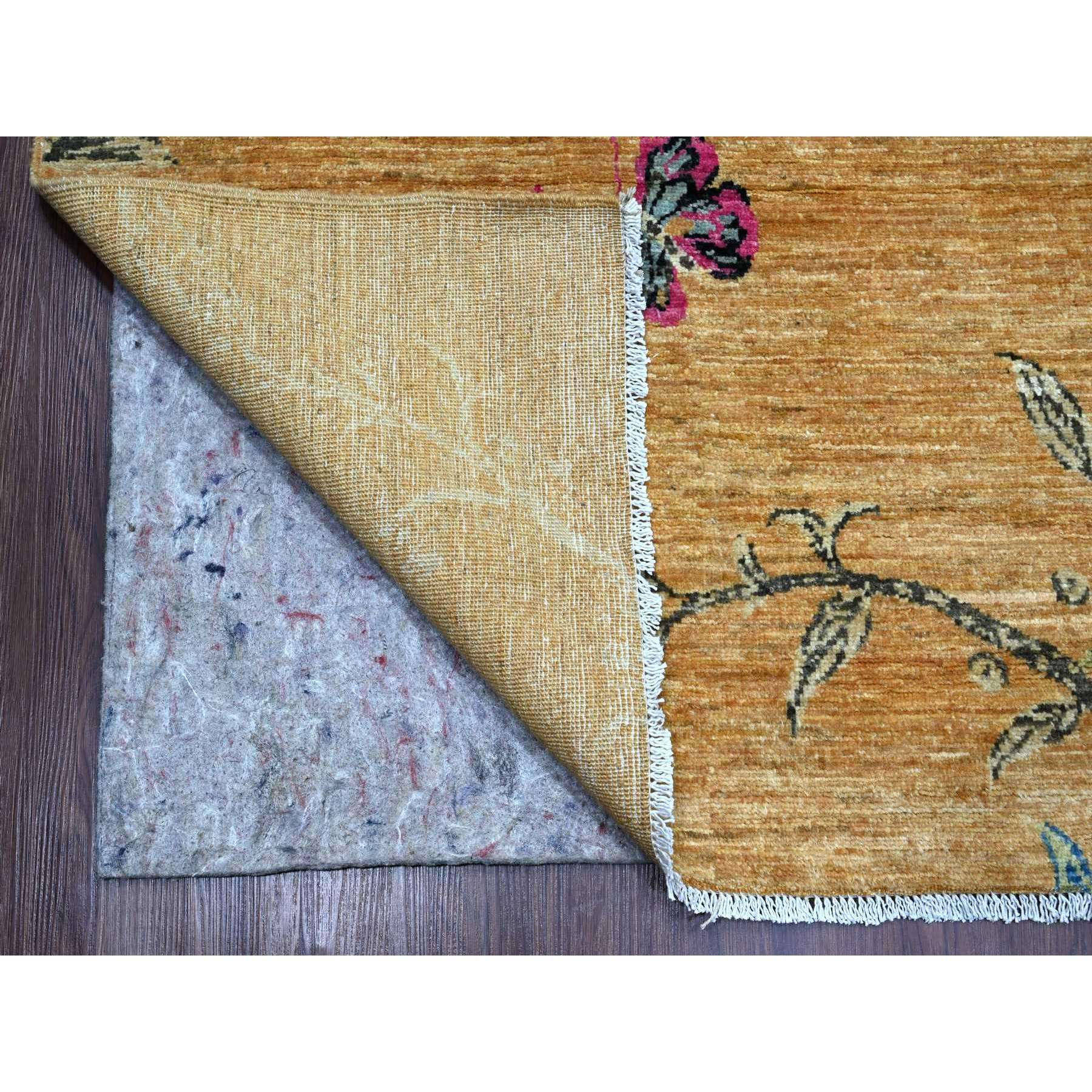 9'x12' Honey Brown, Sparrows on the Tree, Peshawar, 100% Soft Wool, Hand Knotted, Oriental Rug Sh20969