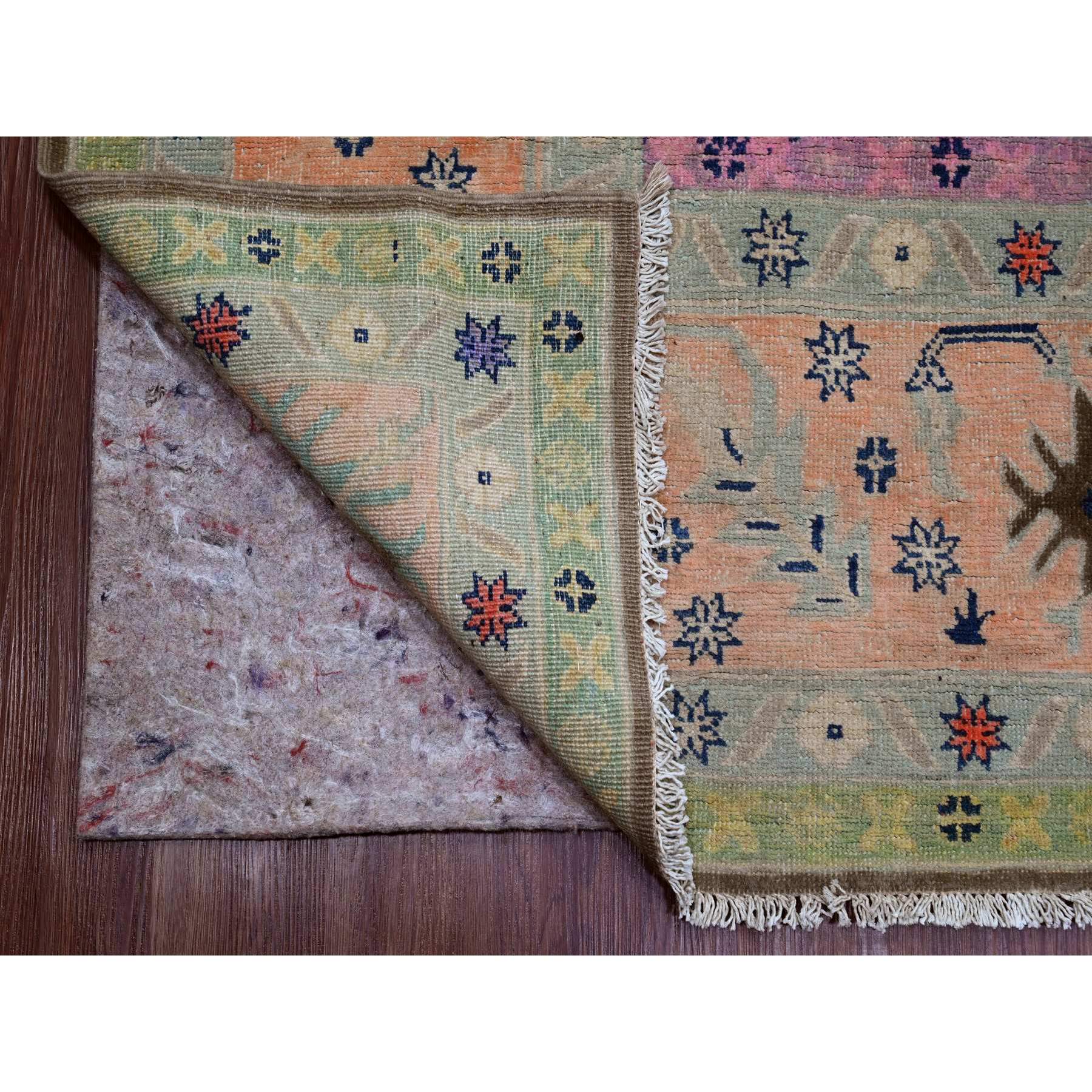 9'5"x13'9" Chocolate Brown, Colorful Fusion Kazak, Caucasian Design, Hand Knotted, 100% Wool, Oriental Rug Sh20971