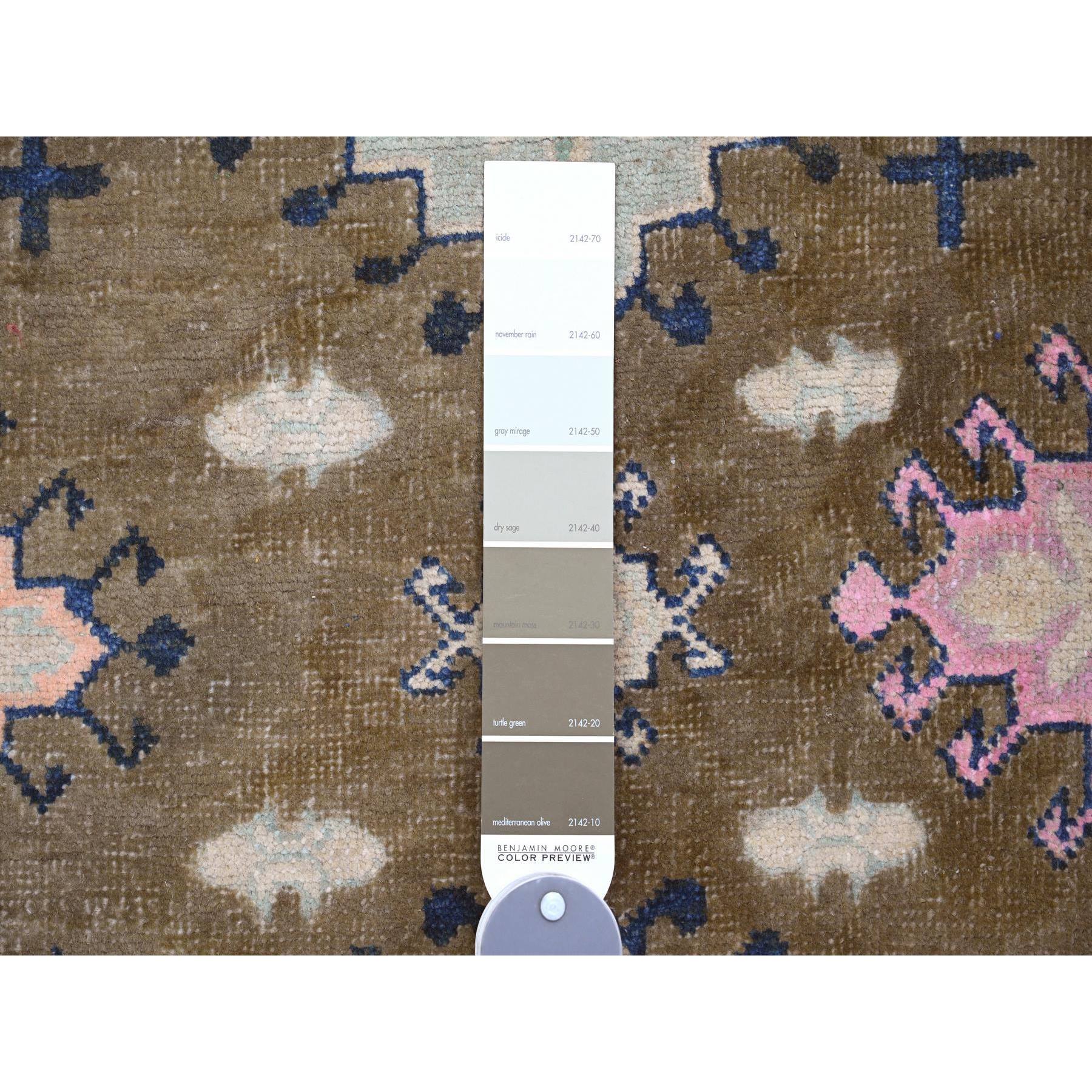 9'5"x13'9" Chocolate Brown, Colorful Fusion Kazak, Caucasian Design, Hand Knotted, 100% Wool, Oriental Rug Sh20971