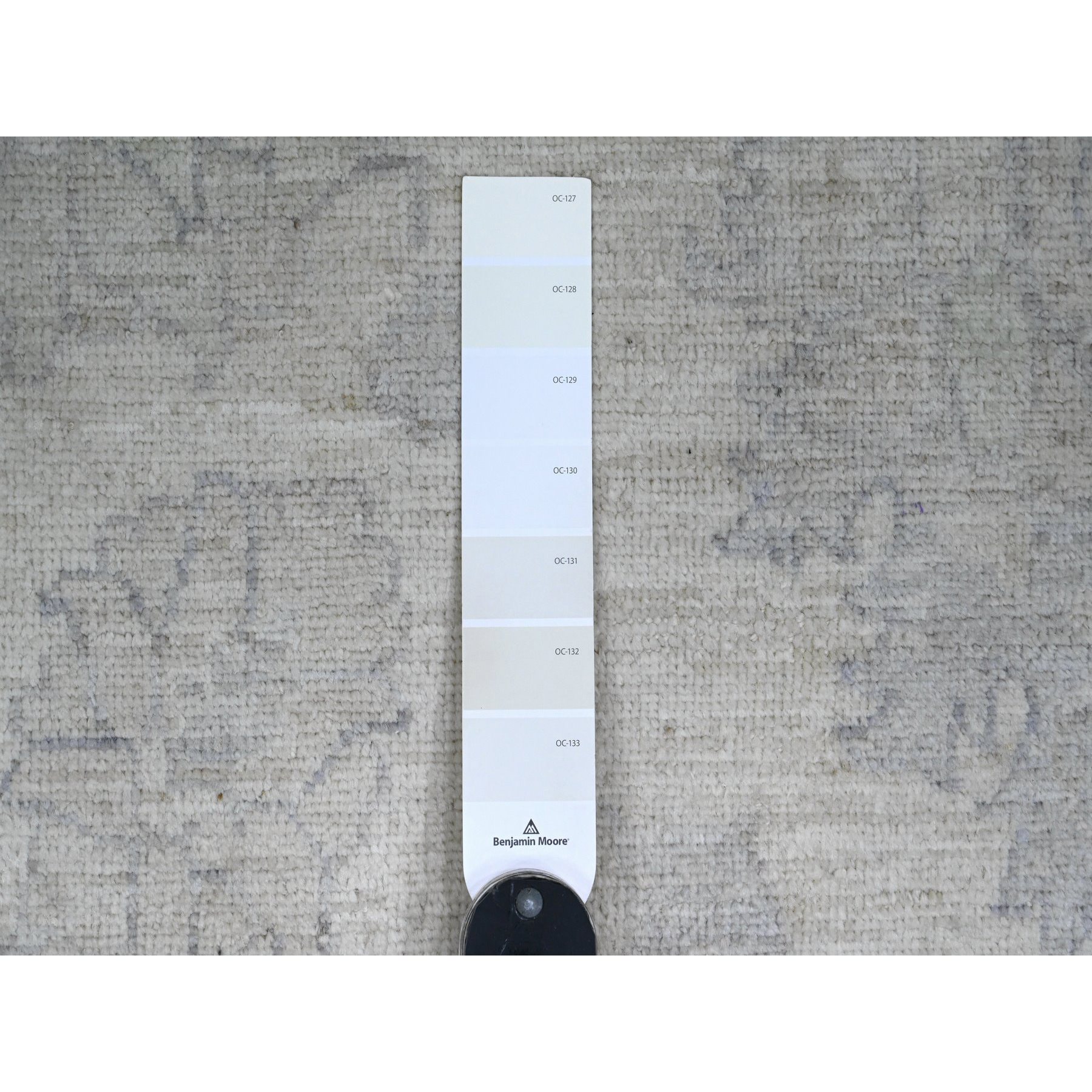 9'8"x13'8" Whisper White, Washed Out Peshawar with All Over Leaf Design, Hand Knotted, Vegetable Dyes, 100% Wool, Oriental Rug Sh20978