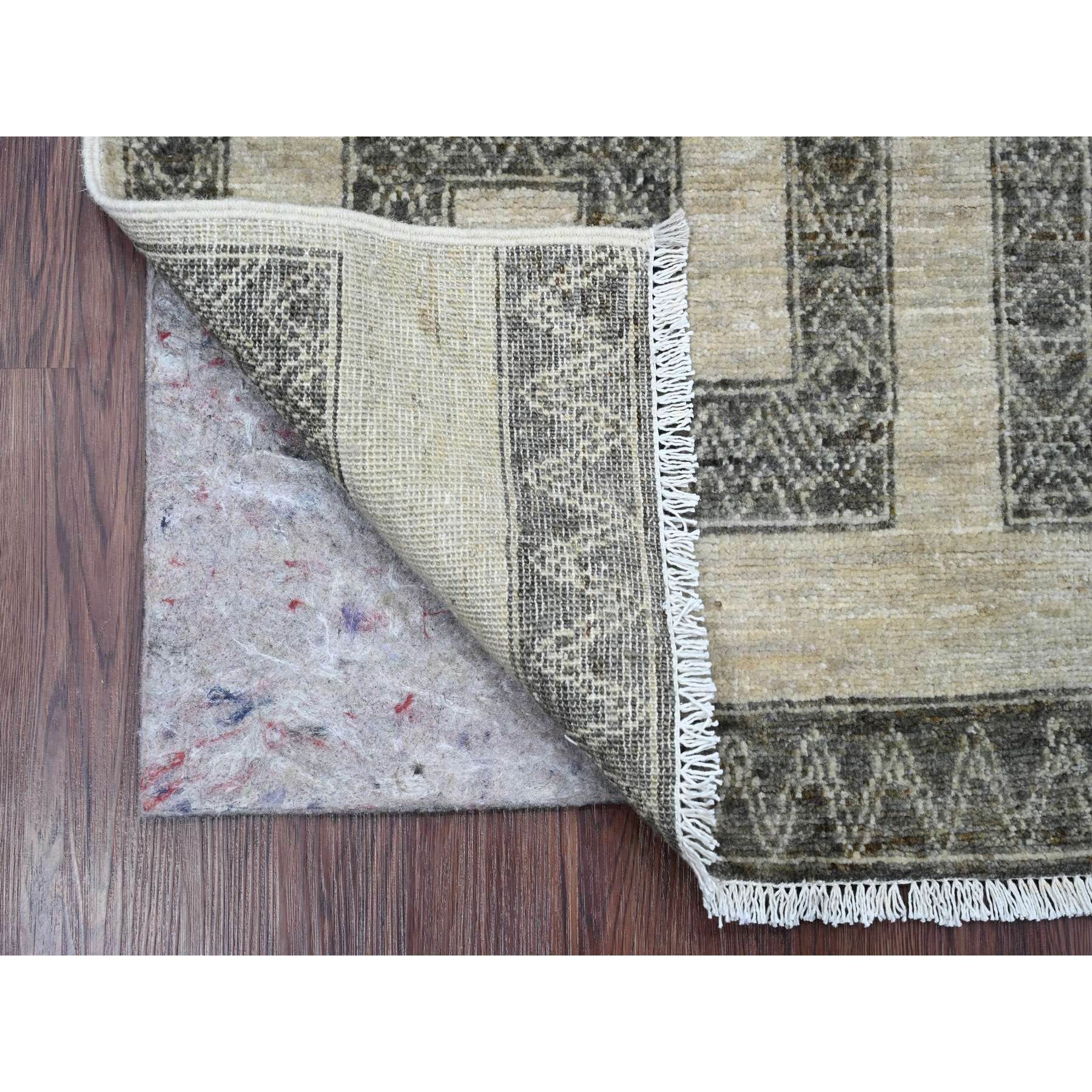 2'1"x3'1" Mocha Brown, Moroccan Berber Influence with Geometric Pattern, High Mountain Wool, Denser Weave, Hand Knotted, Sample, Mat, Oriental Rug Sh20981