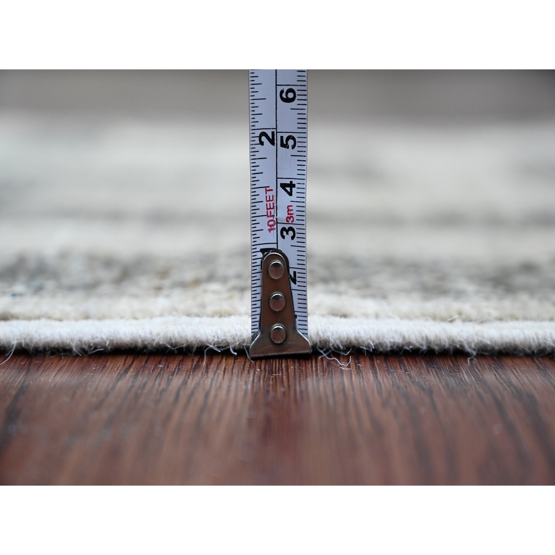 2'1"x3'1" Mocha Brown, Moroccan Berber Influence with Geometric Pattern, High Mountain Wool, Denser Weave, Hand Knotted, Sample, Mat, Oriental Rug Sh20981