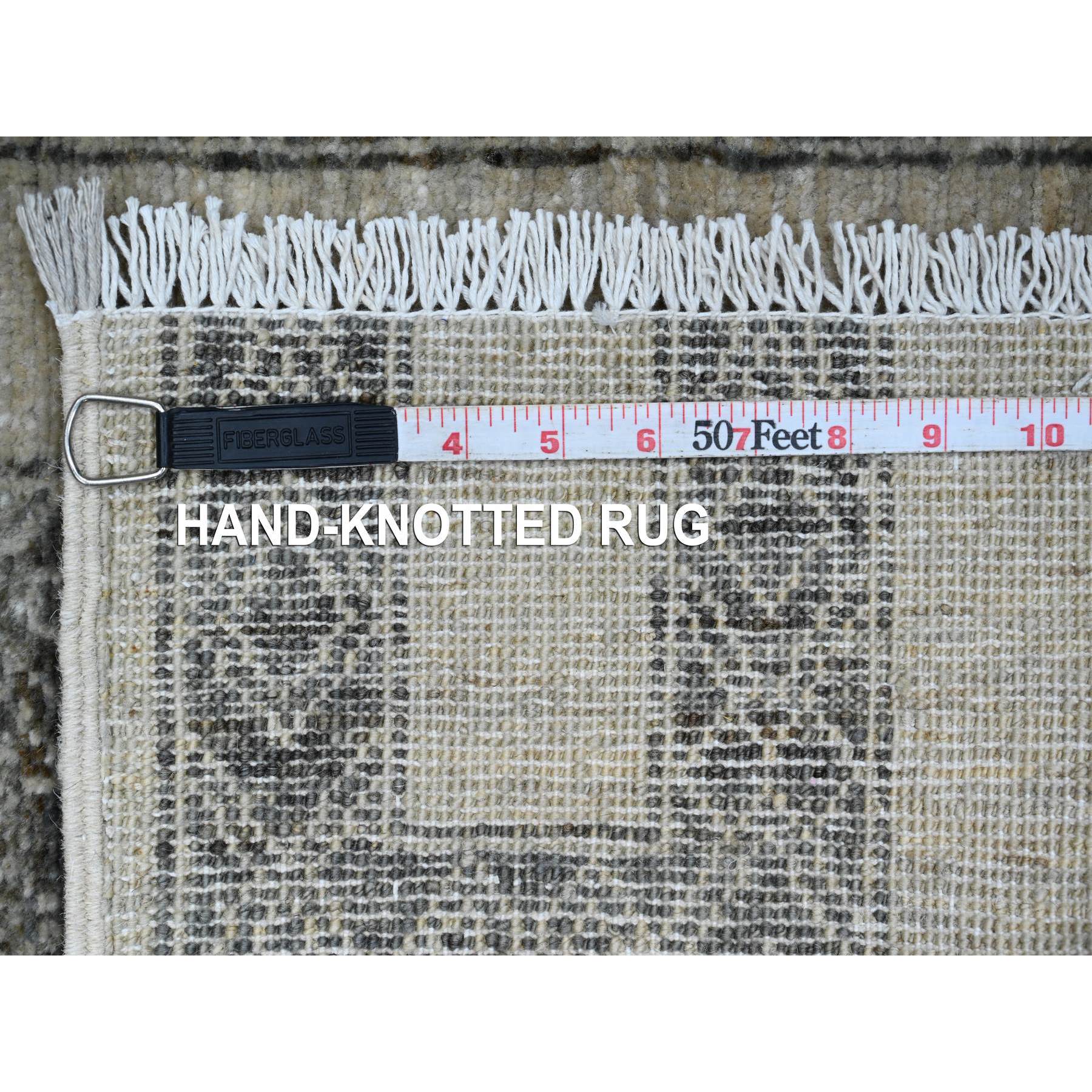 2'1"x3'1" Mocha Brown, Moroccan Berber Influence with Geometric Pattern, High Mountain Wool, Denser Weave, Hand Knotted, Sample, Mat, Oriental Rug Sh20981
