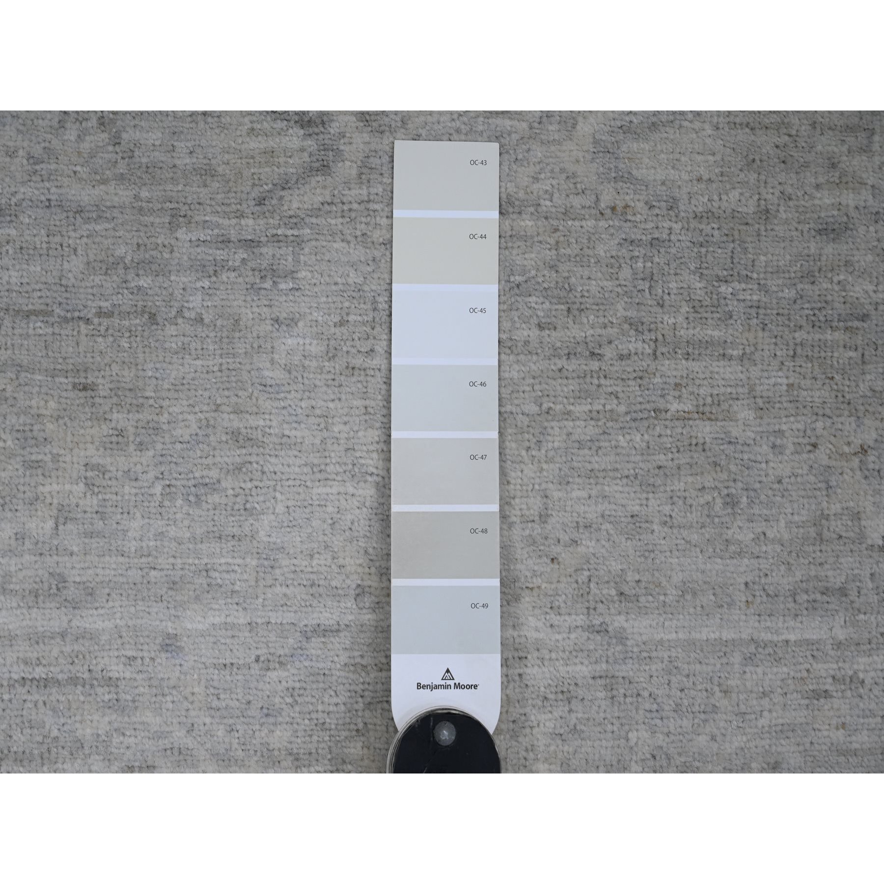 2'7"x23'8" Misty Gray, Washed Out Peshawar with Heriz Design, Densely Woven, High Mountain Wool, Hand Knotted, XL Runner, Oriental Rug Sh20983