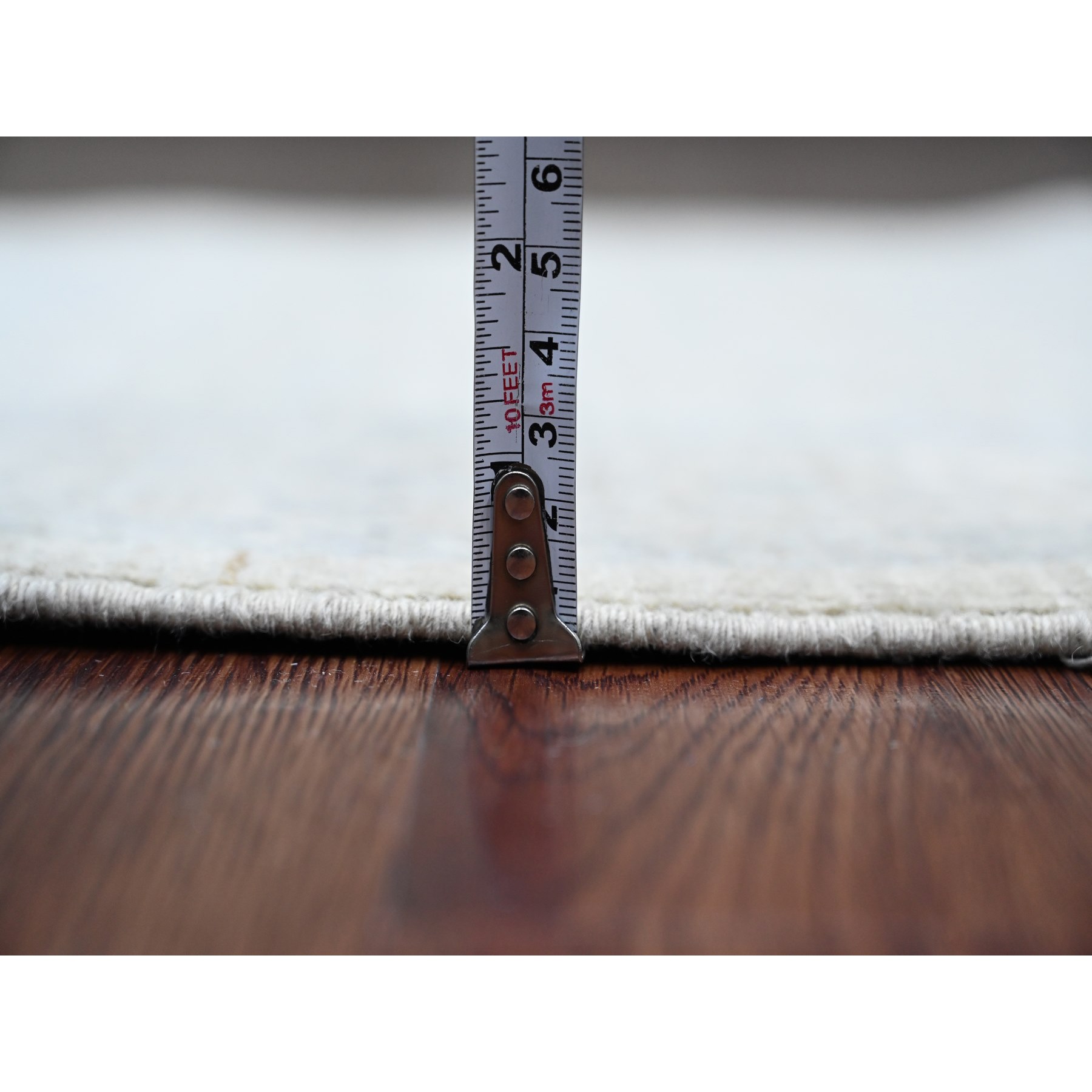 2'7"x23'8" Misty Gray, Washed Out Peshawar with Heriz Design, Densely Woven, High Mountain Wool, Hand Knotted, XL Runner, Oriental Rug Sh20983