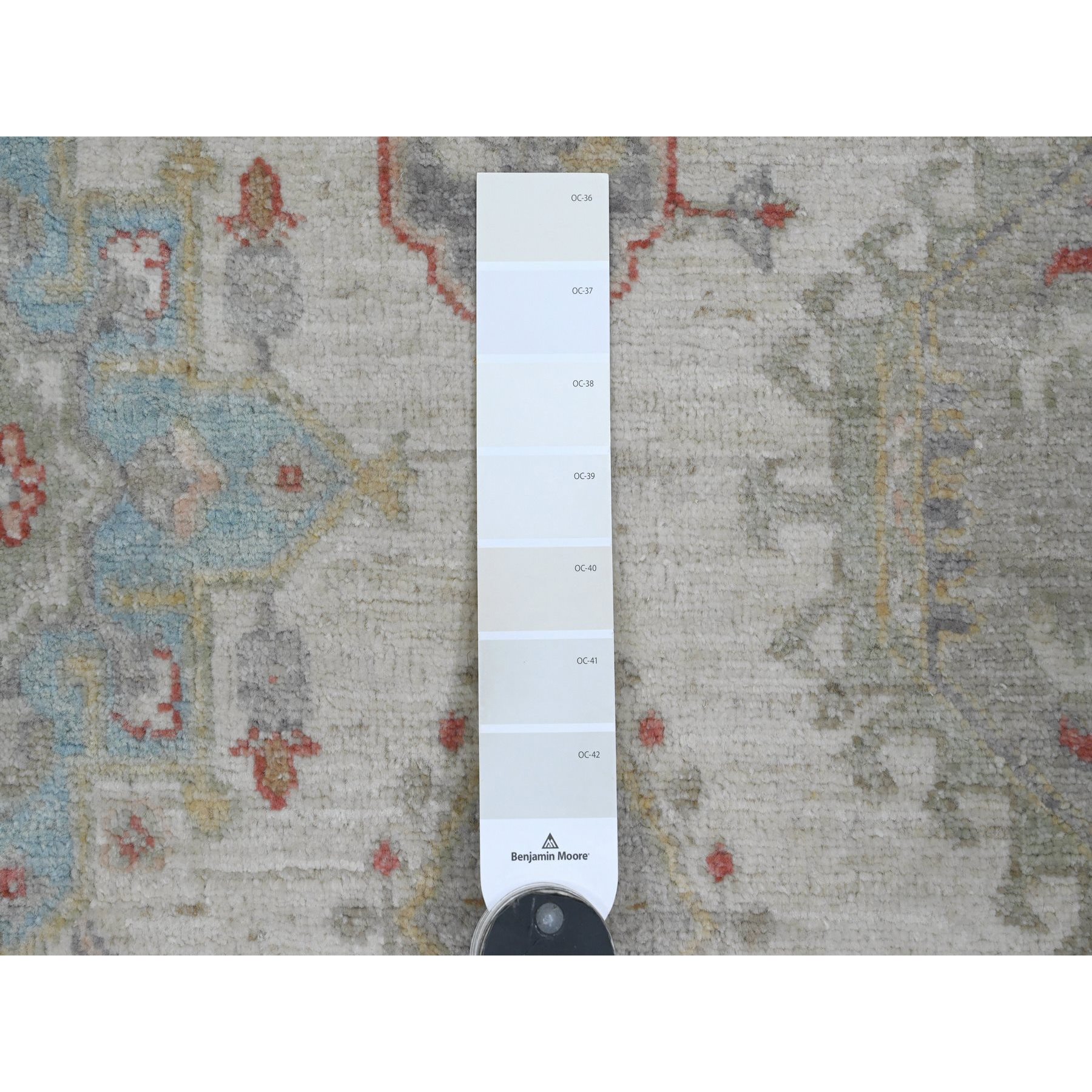 6'x9'7" Chiffon White, Afghan Peshawar with Karajeh Design, Geometric Medallions, Aryana Collection, Hand Knotted, High Mountain Wool, Oriental Rug Sh20987