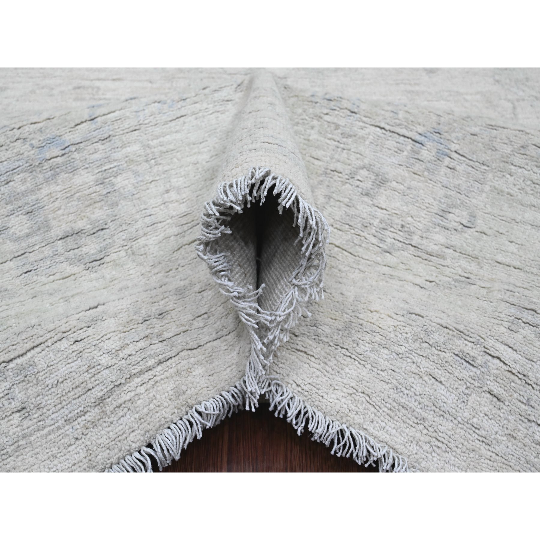 9'8"x13'5" Vista White, Washed Out Peshawar with All Over Pattern, Vegetable Dyes, 100% Wool, Hand Knotted, Oriental Rug Sh20989