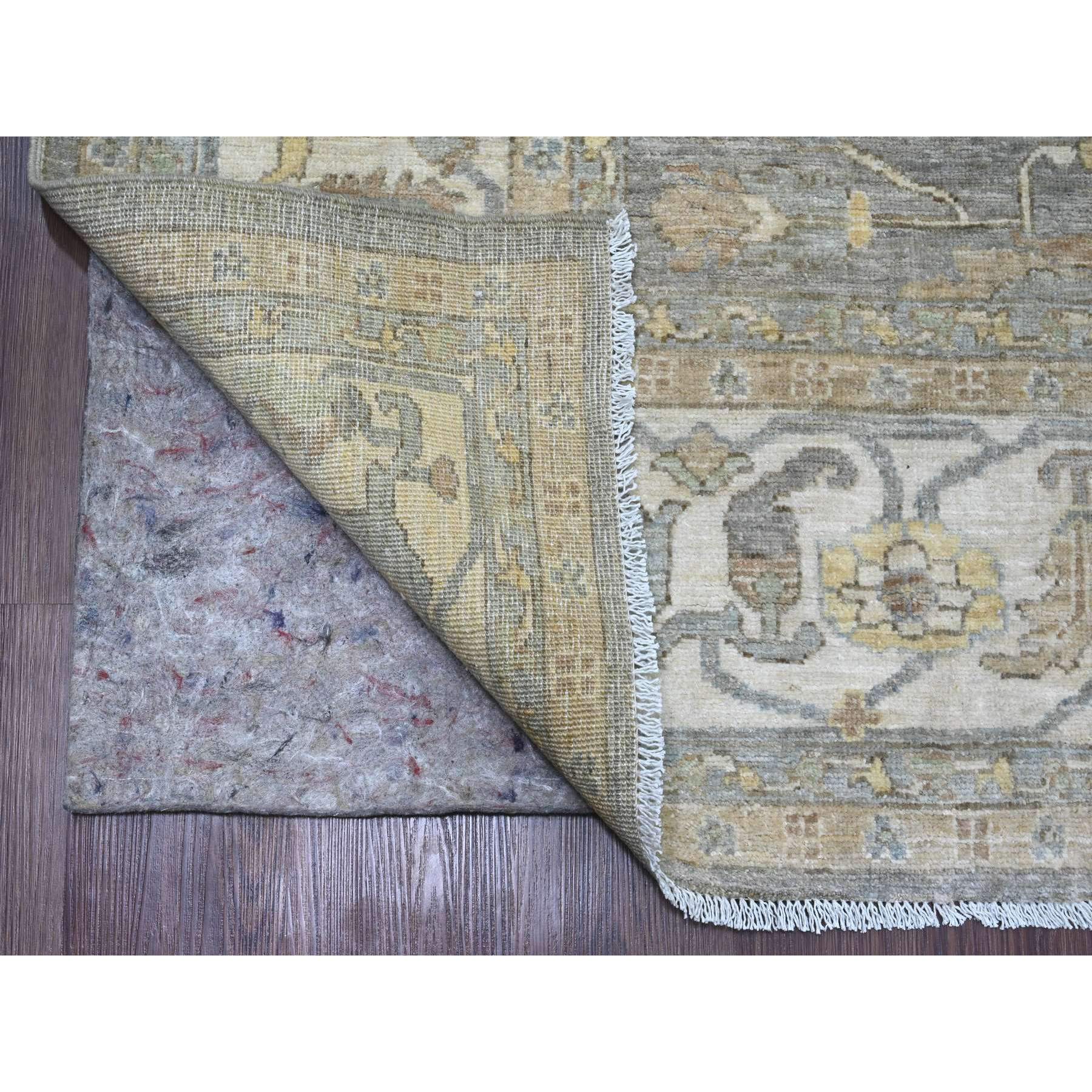 8'x10' Battleship Gray, Peshawar with Heriz All Over Design, Hand Knotted, Densely Woven, Aryana Collection, High Mountain Wool, Vegetable Dyes, Oriental Rug Sh20991