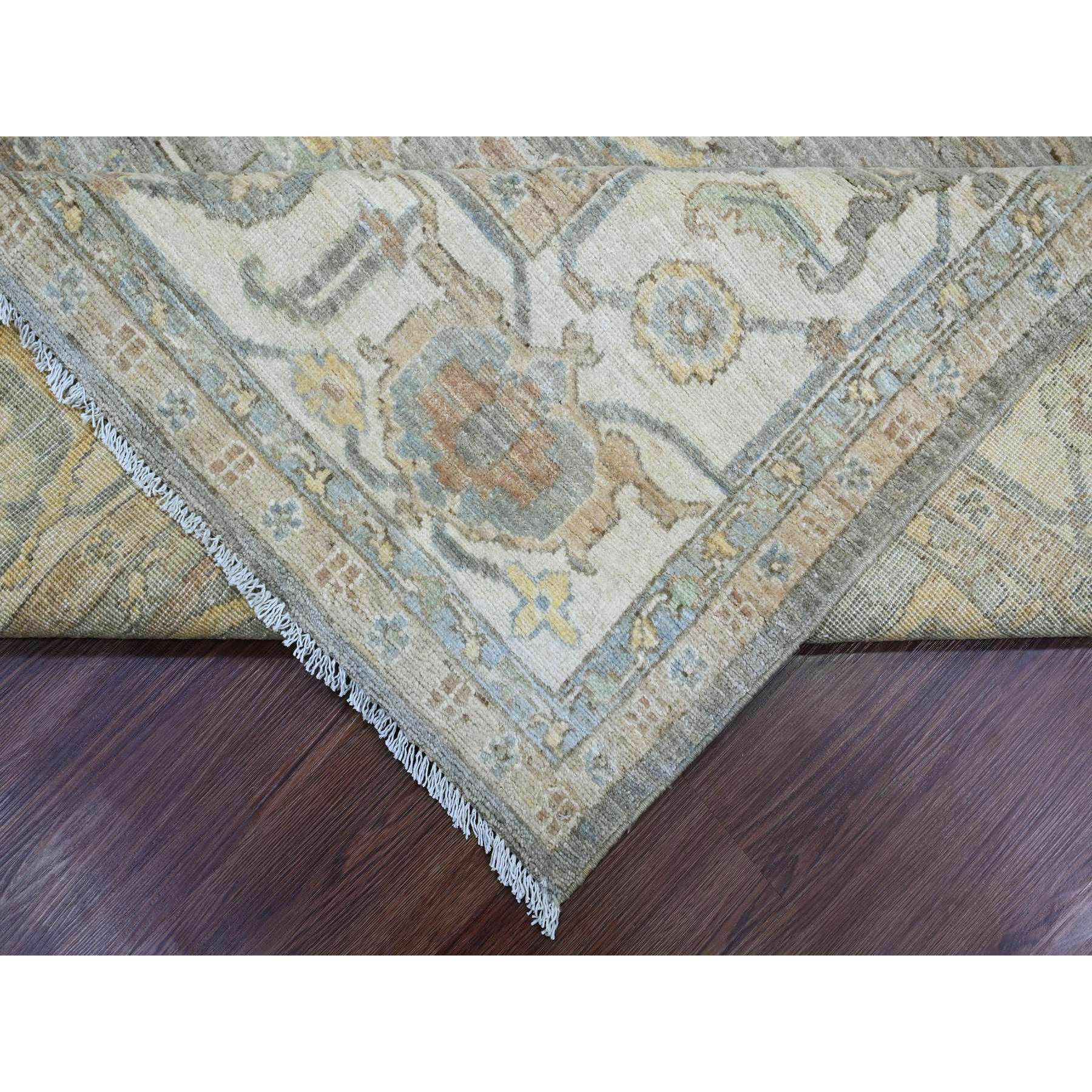 8'x10' Battleship Gray, Peshawar with Heriz All Over Design, Hand Knotted, Densely Woven, Aryana Collection, High Mountain Wool, Vegetable Dyes, Oriental Rug Sh20991