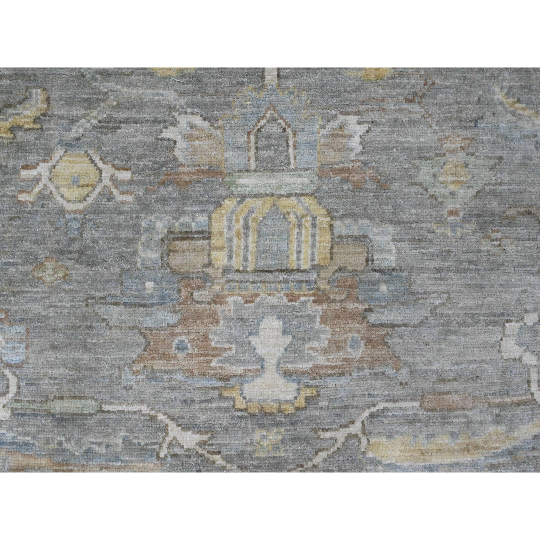 8'x10' Battleship Gray, Peshawar with Heriz All Over Design, Hand Knotted, Densely Woven, Aryana Collection, High Mountain Wool, Vegetable Dyes, Oriental Rug Sh20991