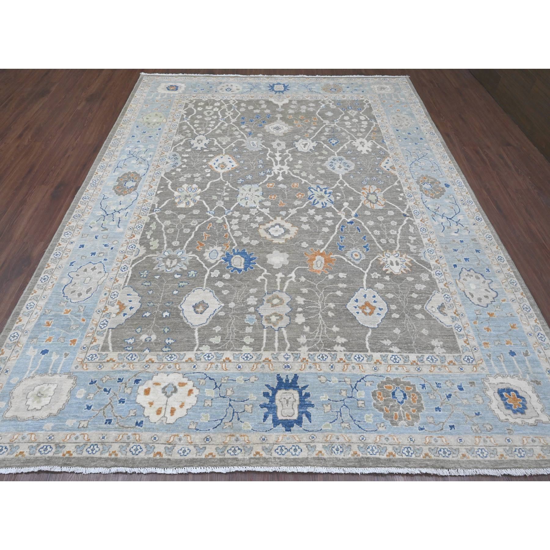 8'x10' Cedar Brown, Peshawar with Ziegler Mahal Design, High Mountain Wool, Vegetable Dyes, Denser Weave, Hand Knotted, Oriental Rug Sh20992