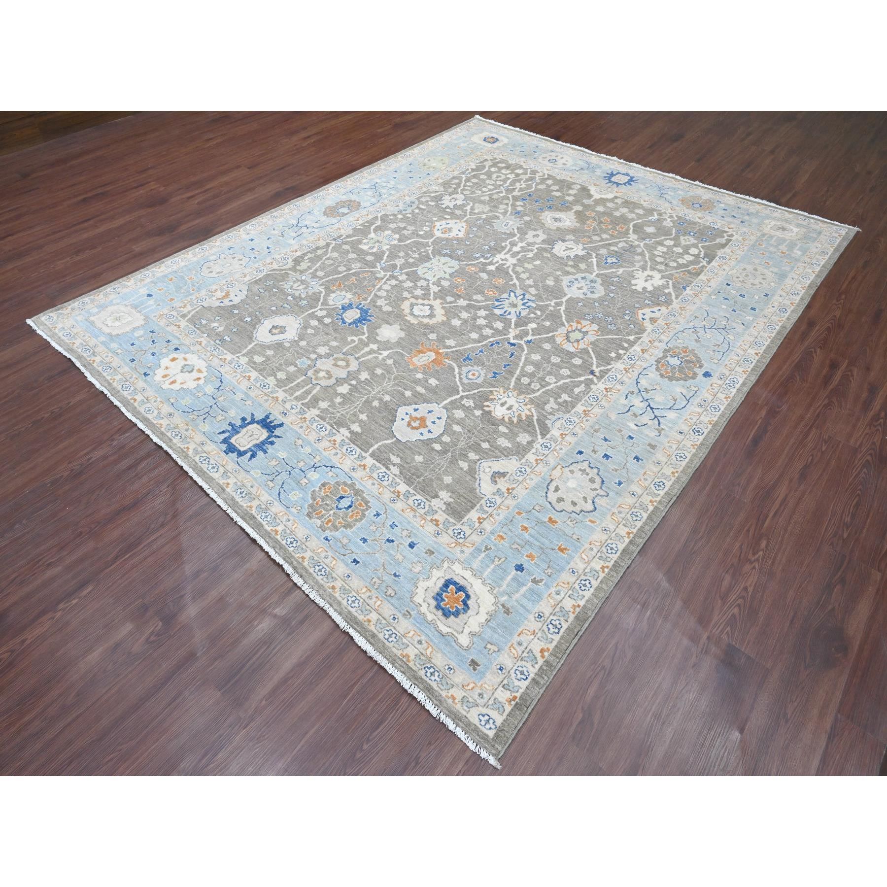 8'x10' Cedar Brown, Peshawar with Ziegler Mahal Design, High Mountain Wool, Vegetable Dyes, Denser Weave, Hand Knotted, Oriental Rug Sh20992