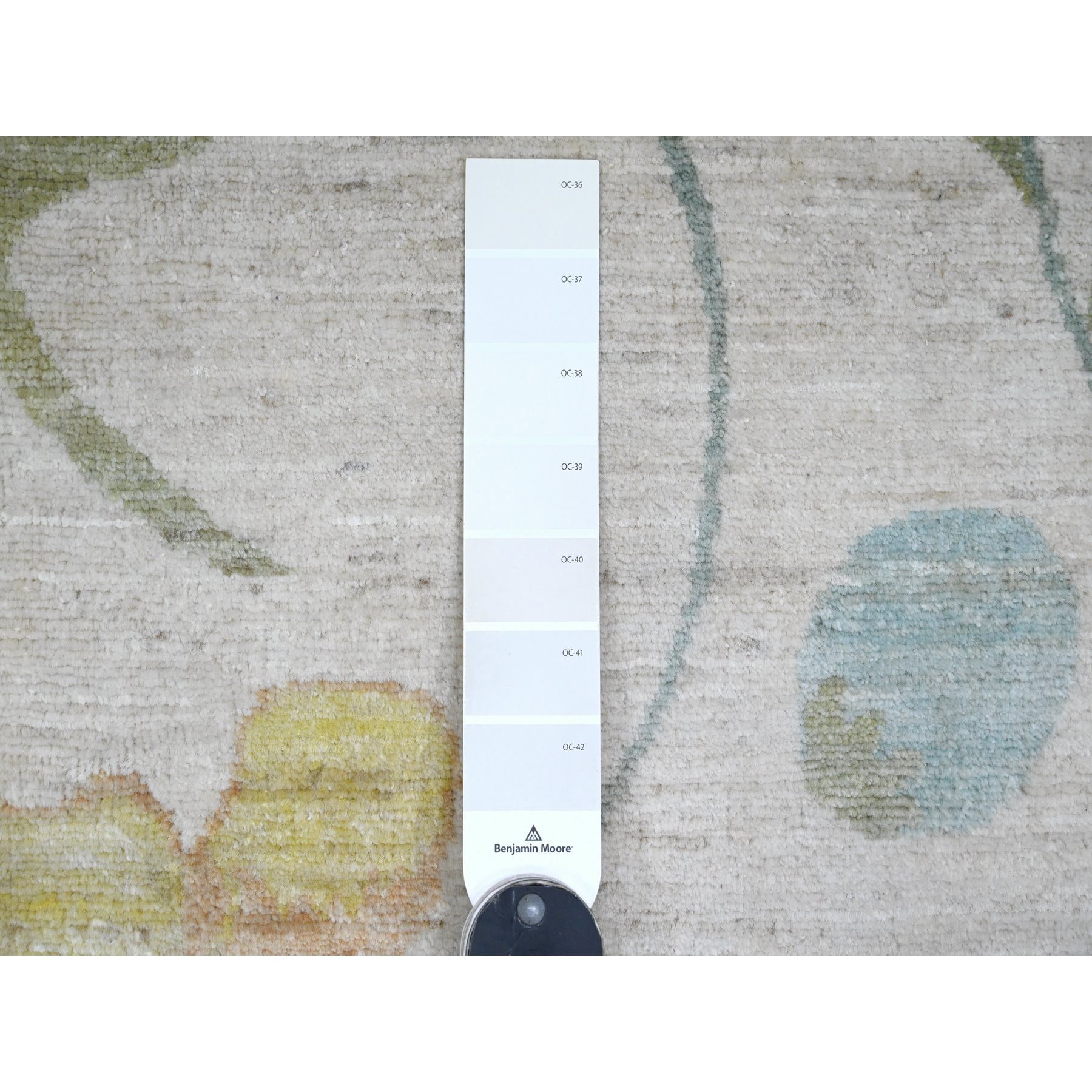 9'x11'9" Pearl White, Peshawar with Colorful Botanical Garden Design, 100% Wool, Hand Knotted, Oriental Rug Sh20993