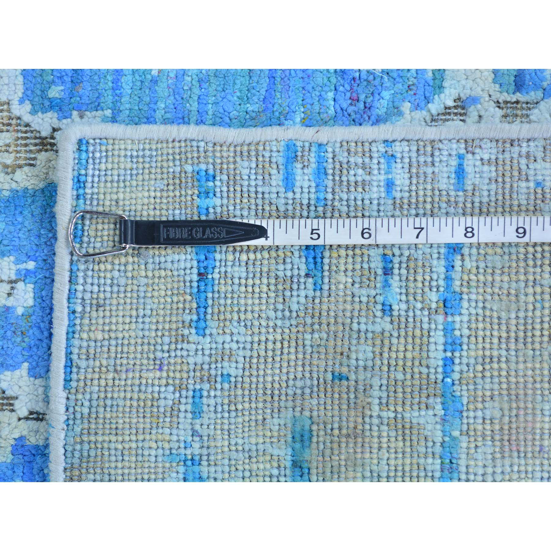 2- x 2- Square Handmade Wool and Silk Broken Design Oriental Rug 