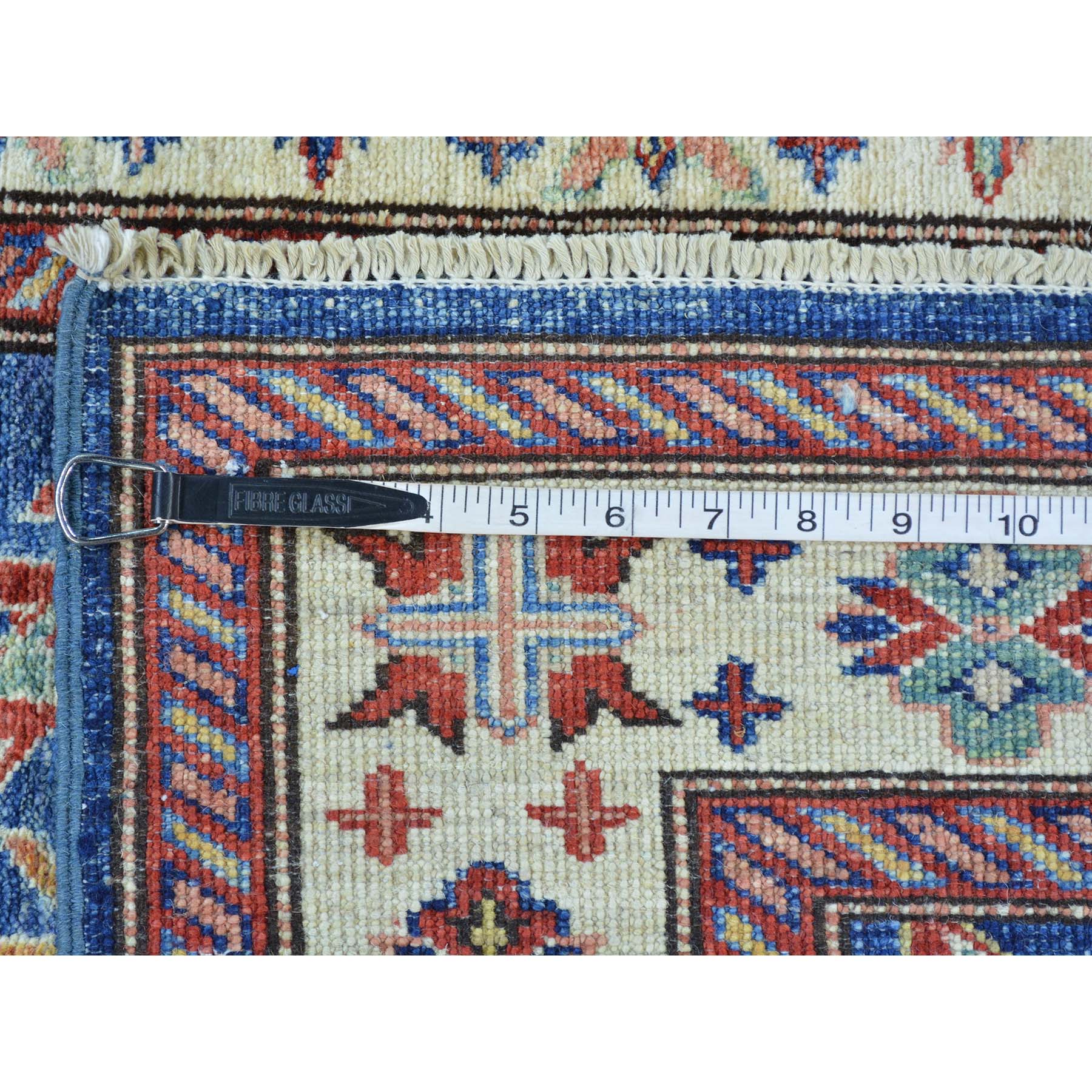 3- x 5- Denim Blue Super Kazak Hand Knotted 100 Percent Wool Oriental Rug 