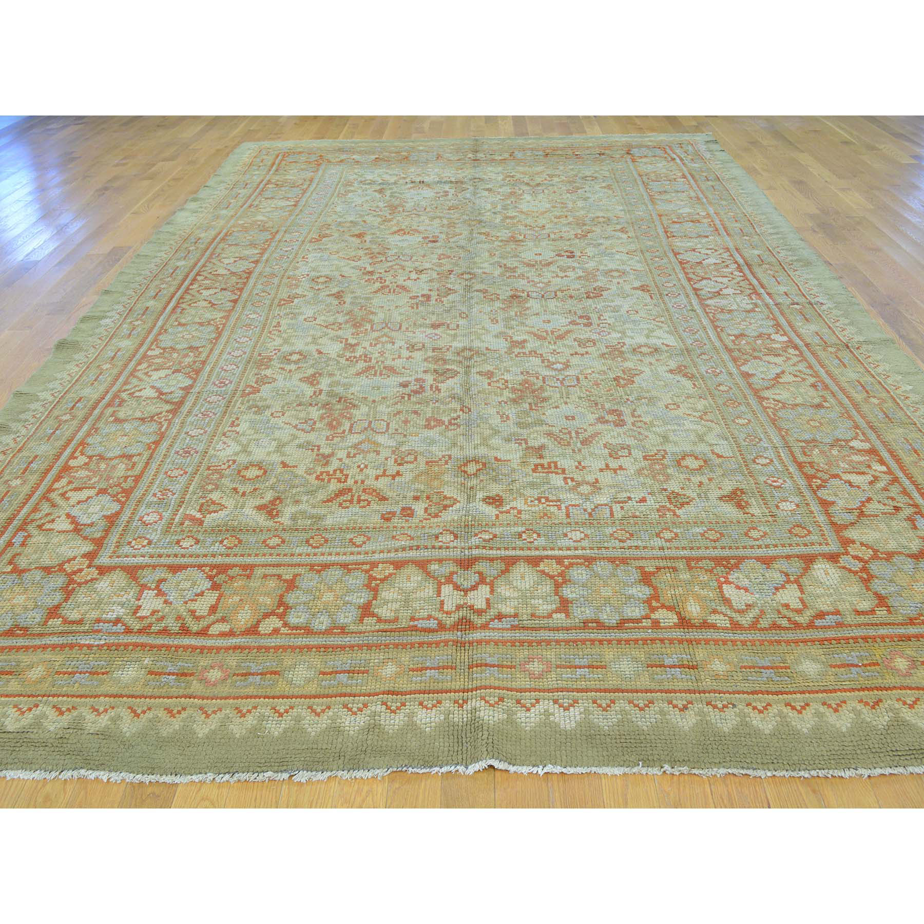 8-7 x14-9  Gallery Size Antique European Donegal Exc Cond Pure Wool Rug 