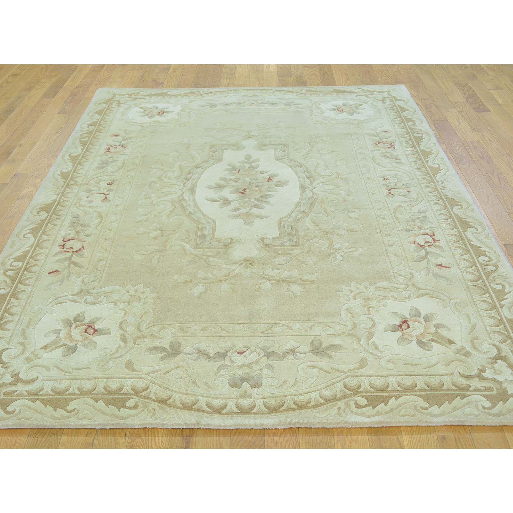 5-8 x7-10  Savonnerie Thick and Plush Hand Knotted Pure Wool Oriental Rug 