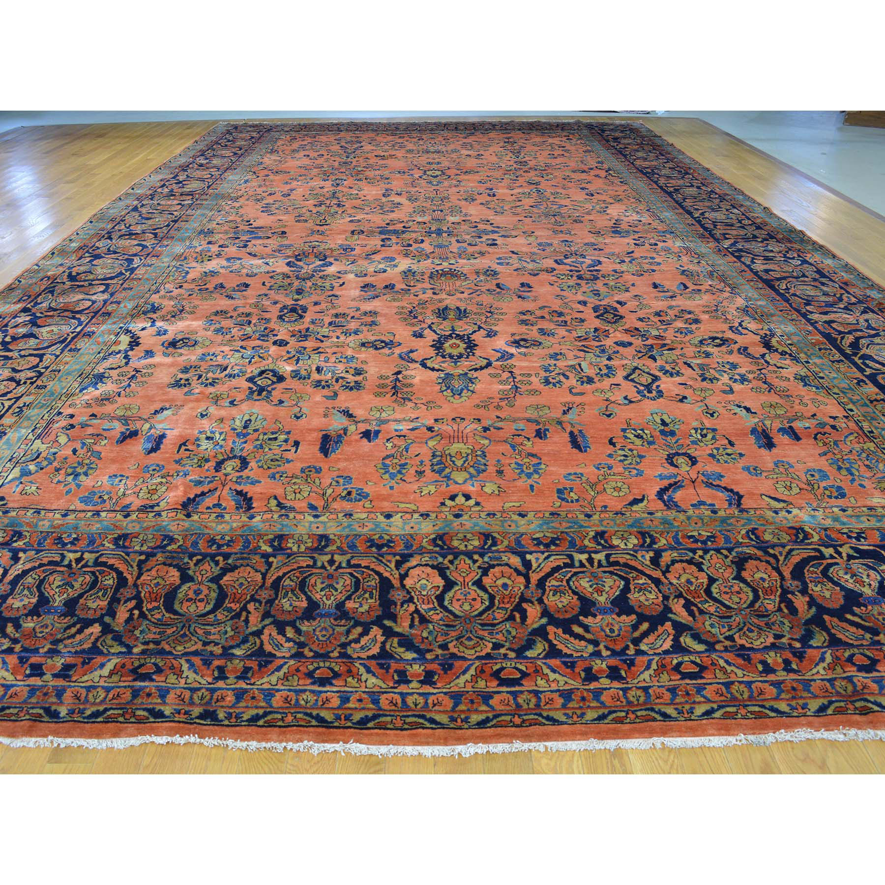12-3 x21-4  Antique Persian Maharajan Sarouk Full Pile Oversize Rug 