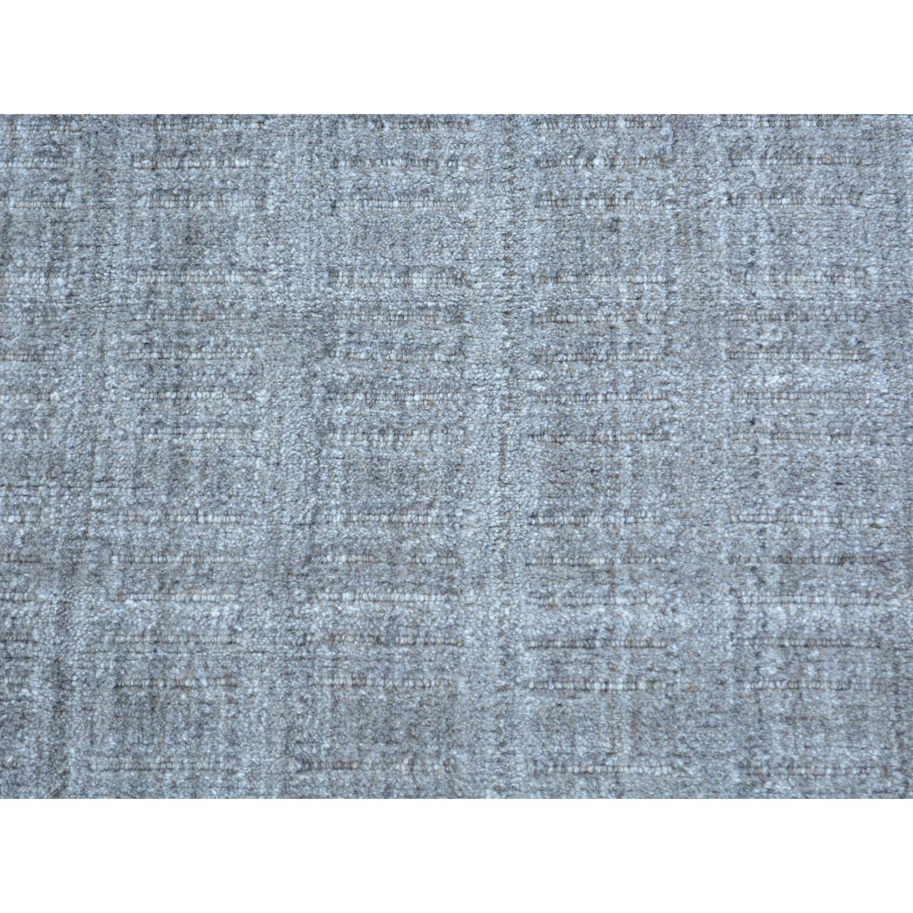 2-x3- Tone on Tone Hand Loomed Grey Wool and Silk Rug 
