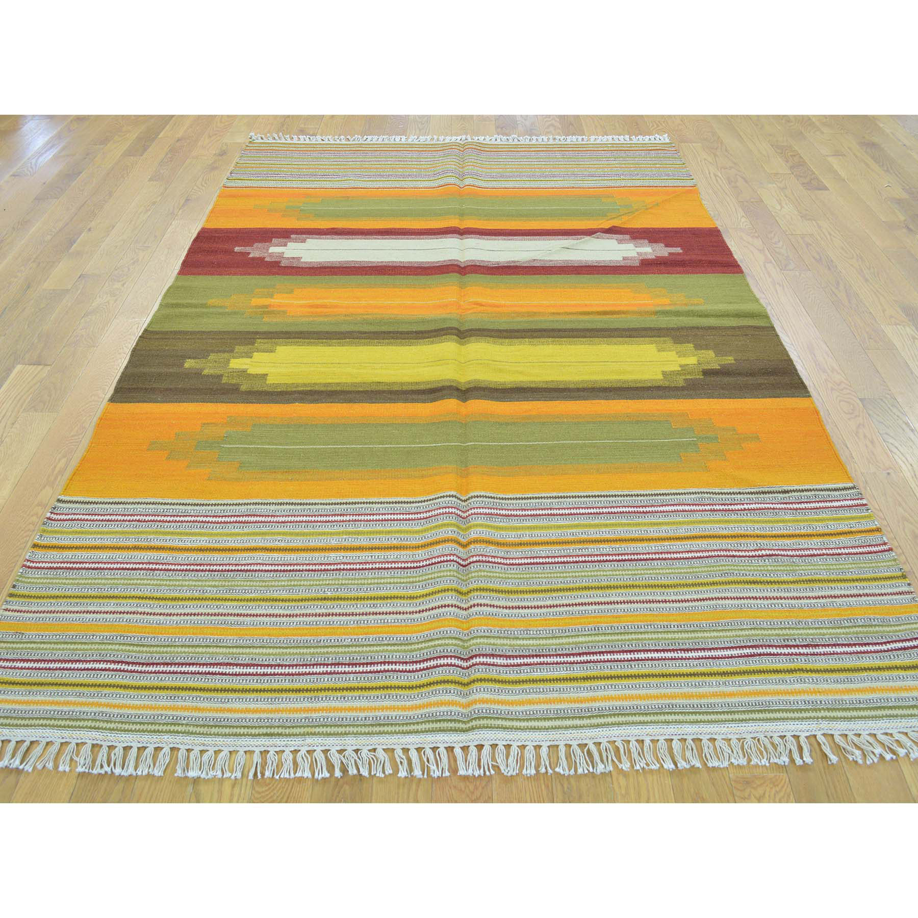 5-1 x8-3  Multicolored Durie Kilim Flat Weave Hand Woven Oriental Rug 