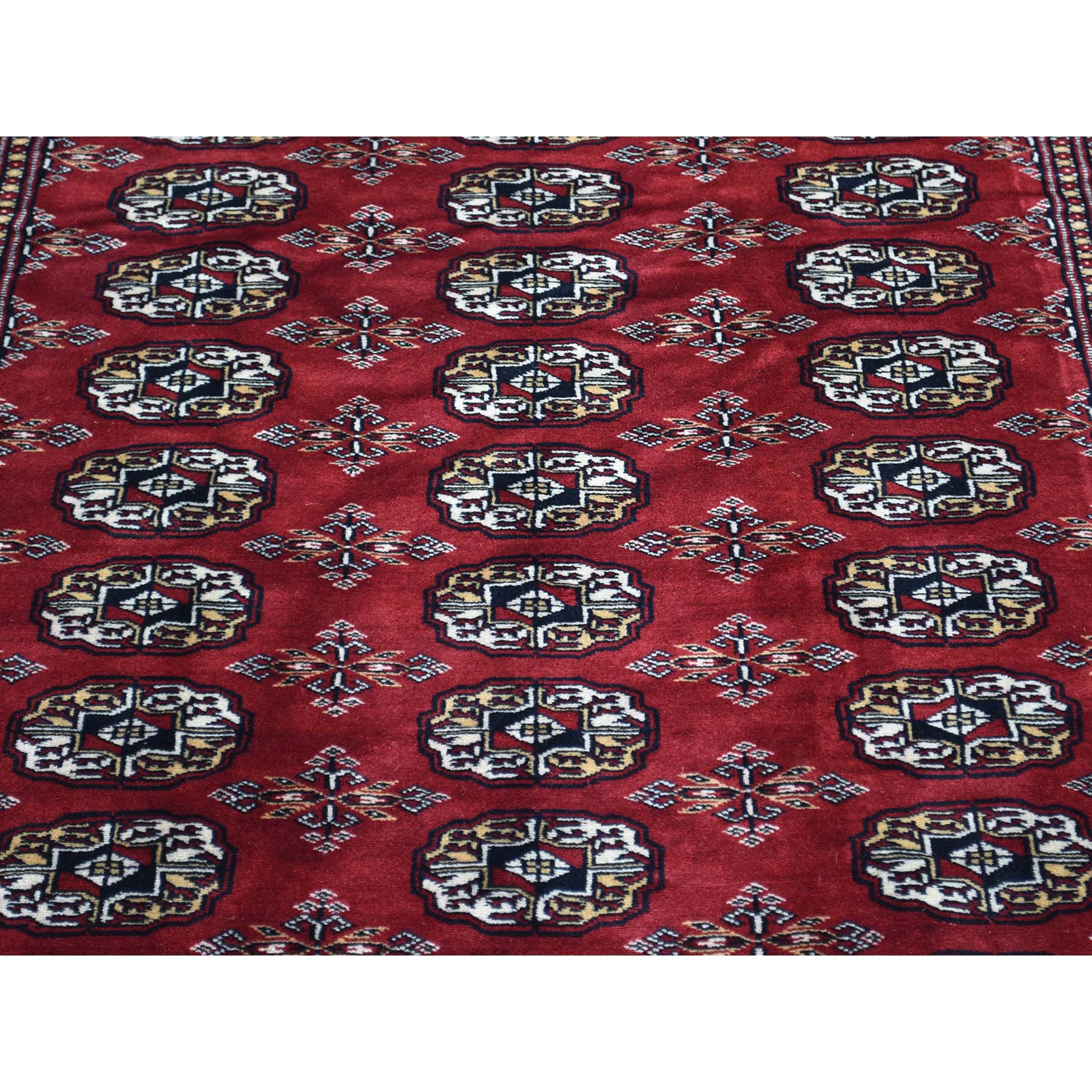 4-x6- Hand-Knotted High Quality Turkoman Bokara Pure Wool Oriental Rug 
